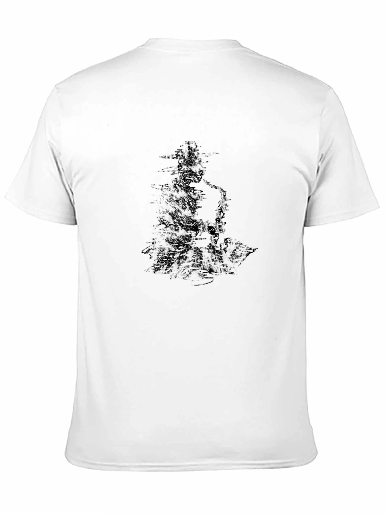 Mens Black Graphic Tee - Abstract Saxophone Design