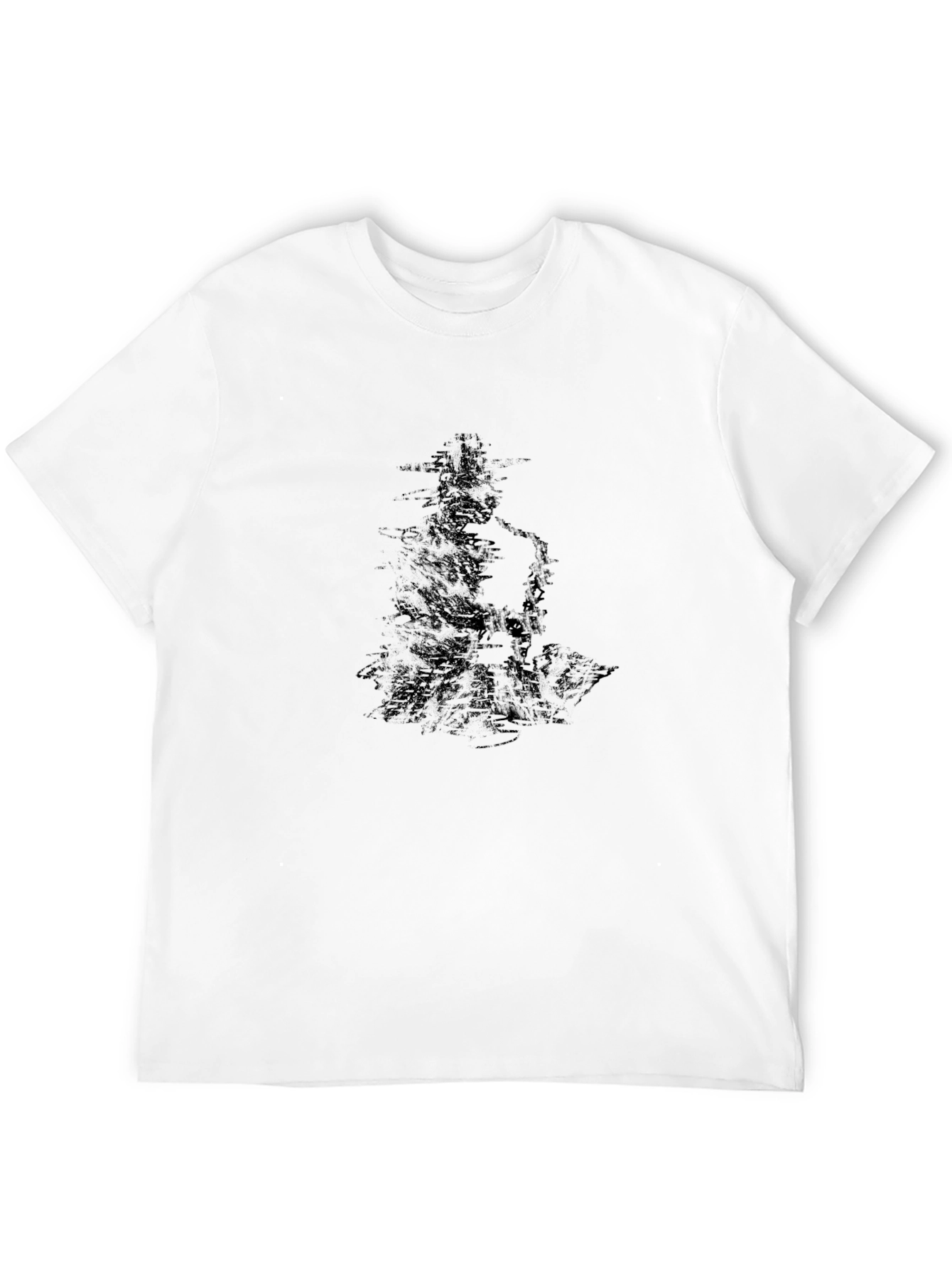 Mens Black Graphic Tee - Abstract Saxophone Design