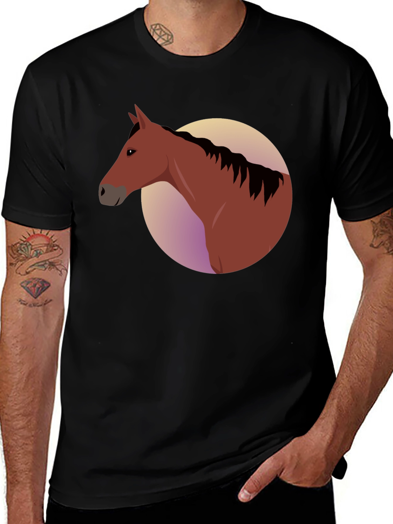 Equestrian Graphic Tee - Horse Portrait T-Shirt