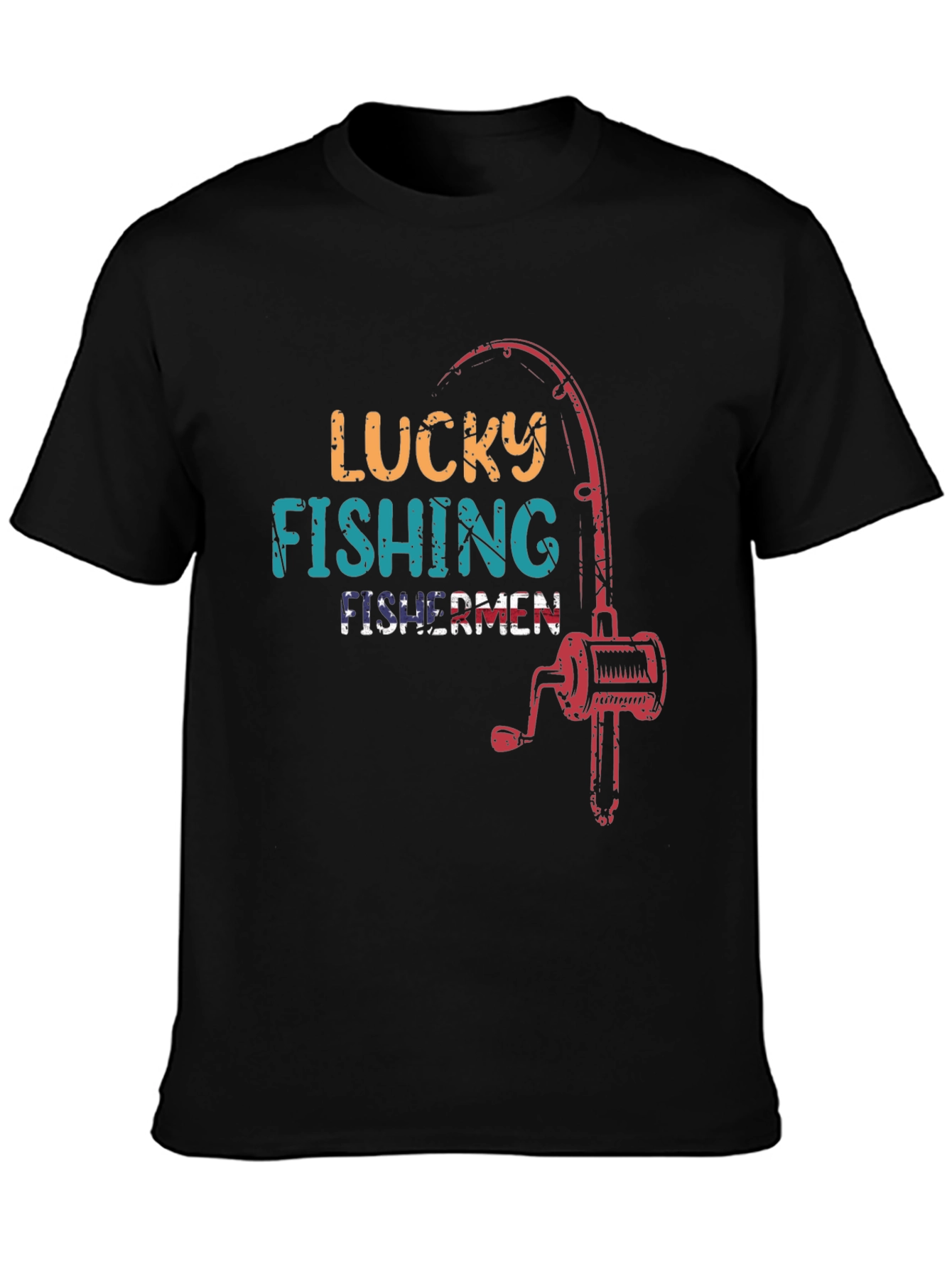 Lucky Fishing Fisherman Graphic Tee