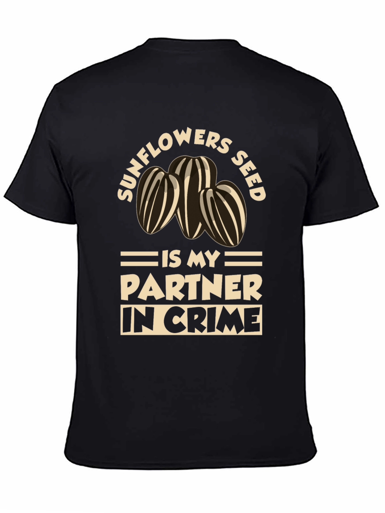 Sunflower Seed Partner in Crime Black T-Shirt
