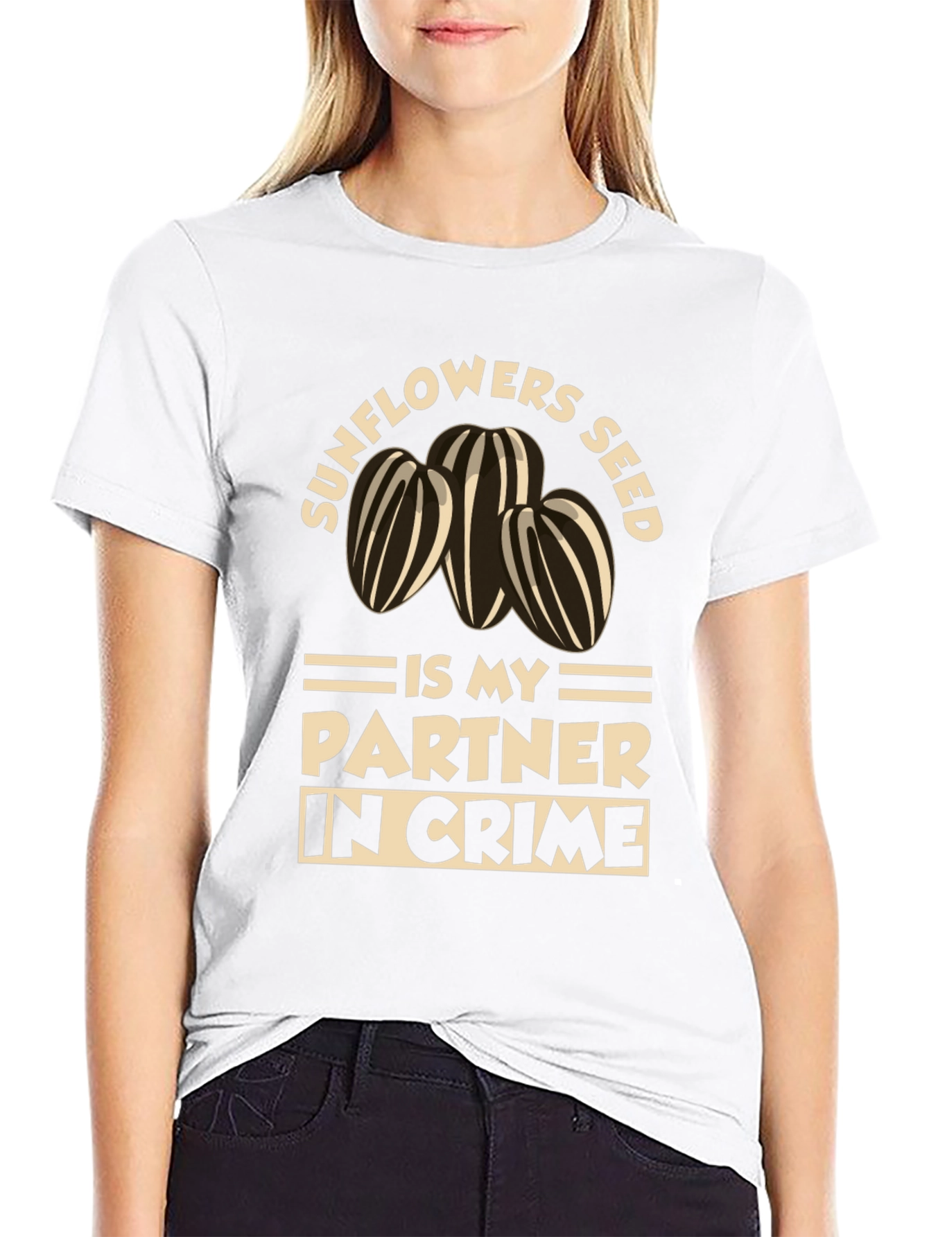 Sunflower Seed Partner in Crime Black T-Shirt