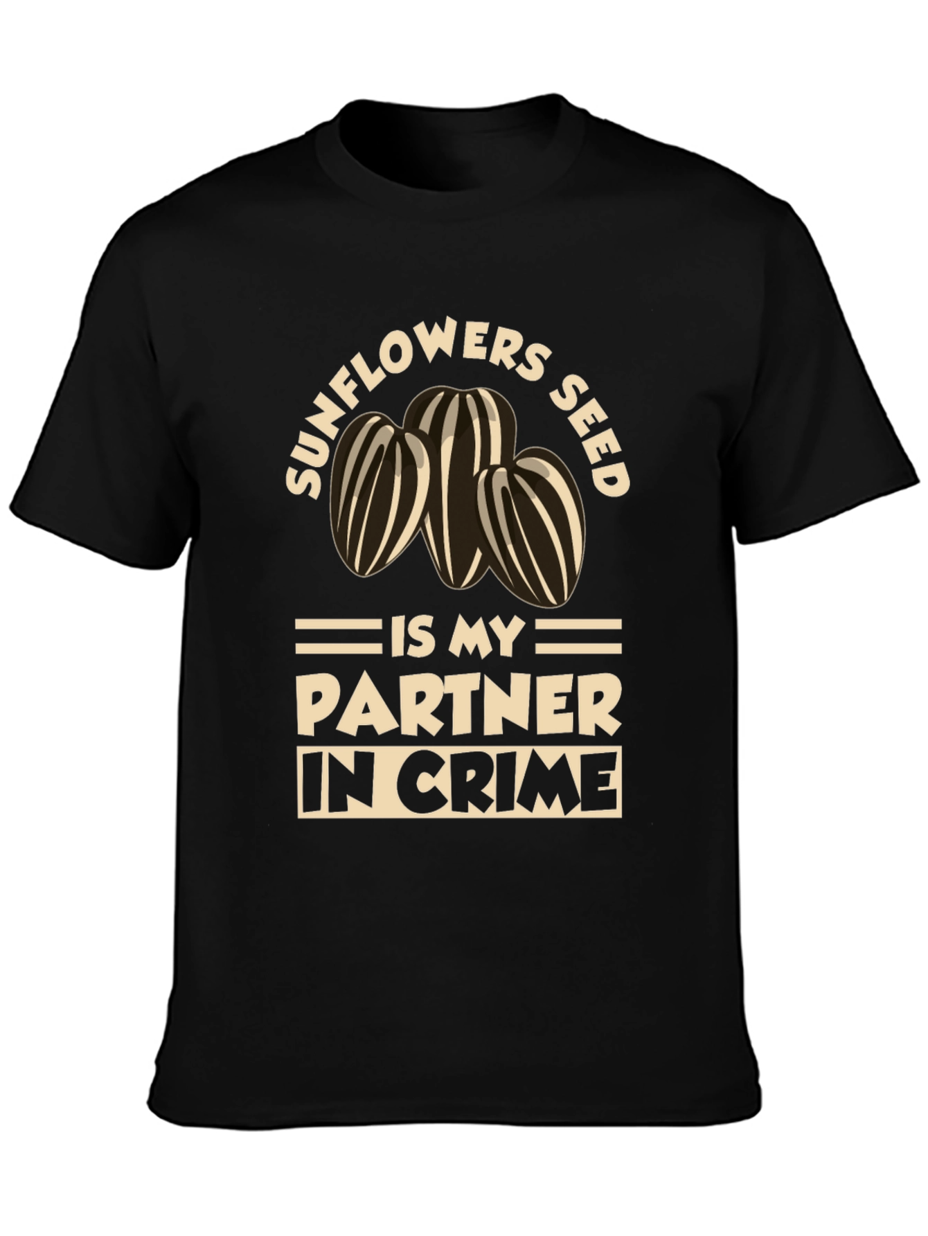 Sunflower Seed Partner in Crime Black T-Shirt