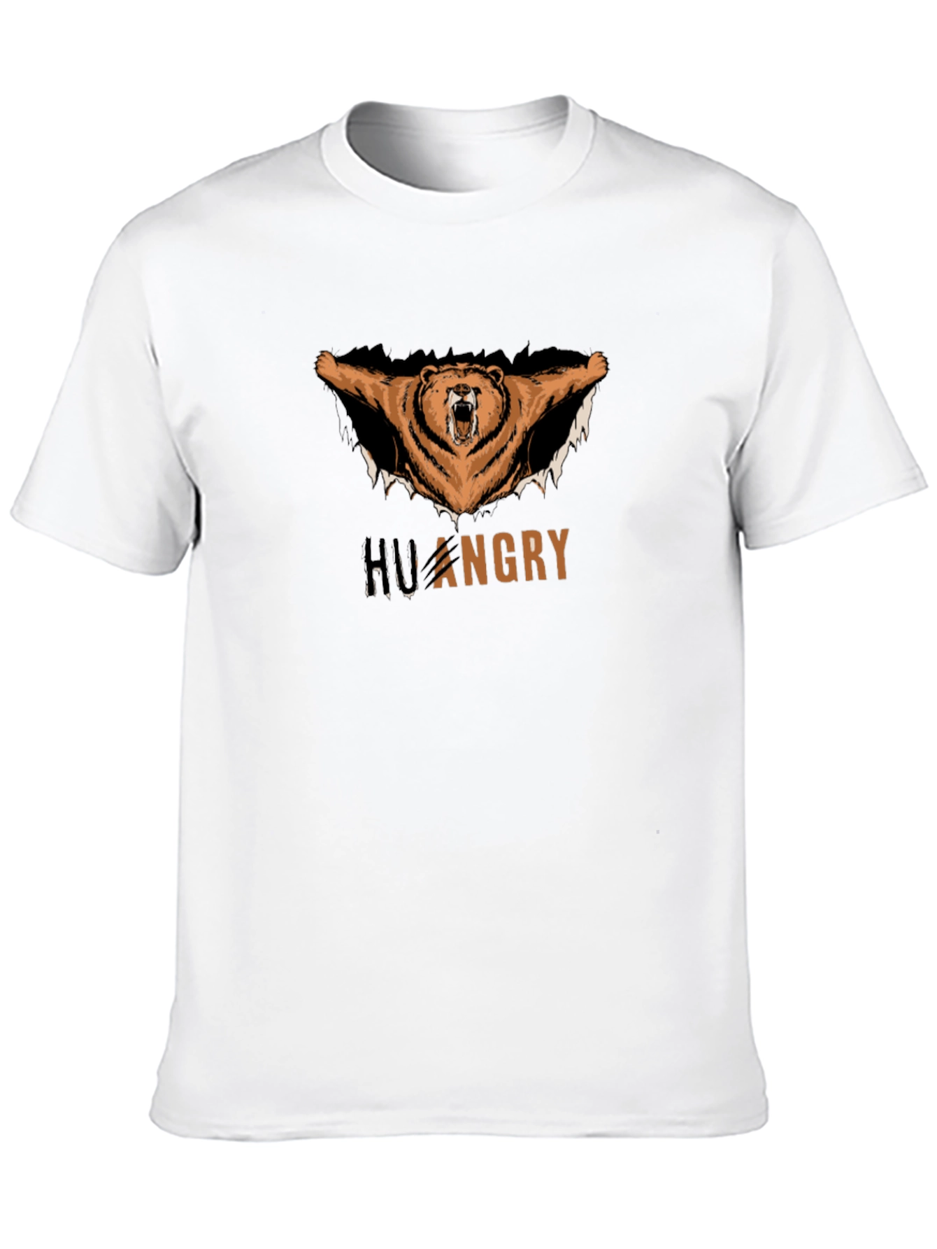 Hungry Bear Graphic Tee - Black Cotton T-Shirt