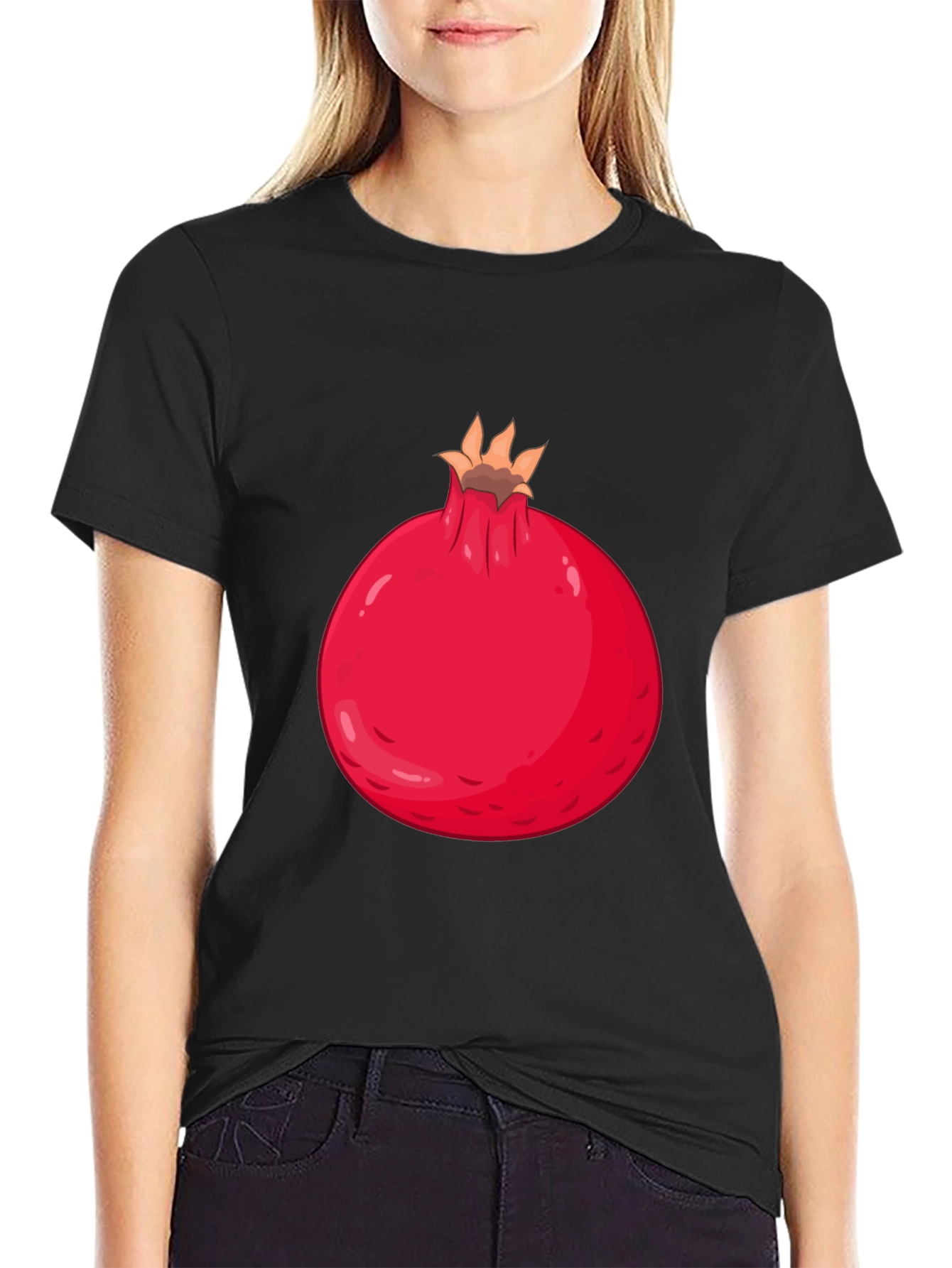 Pomegranate Graphic Black T-Shirt