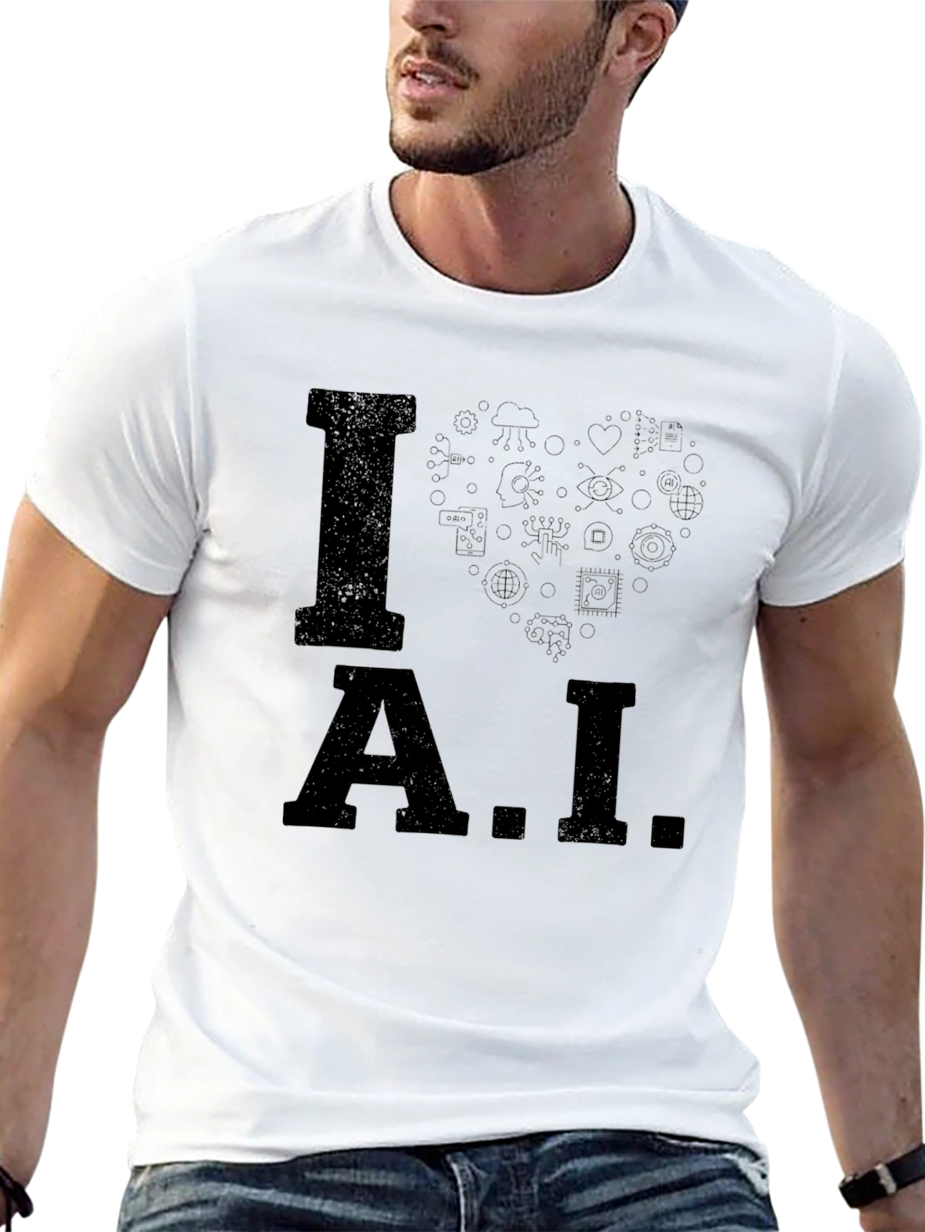 I Love A.I. Black Graphic T-Shirt
