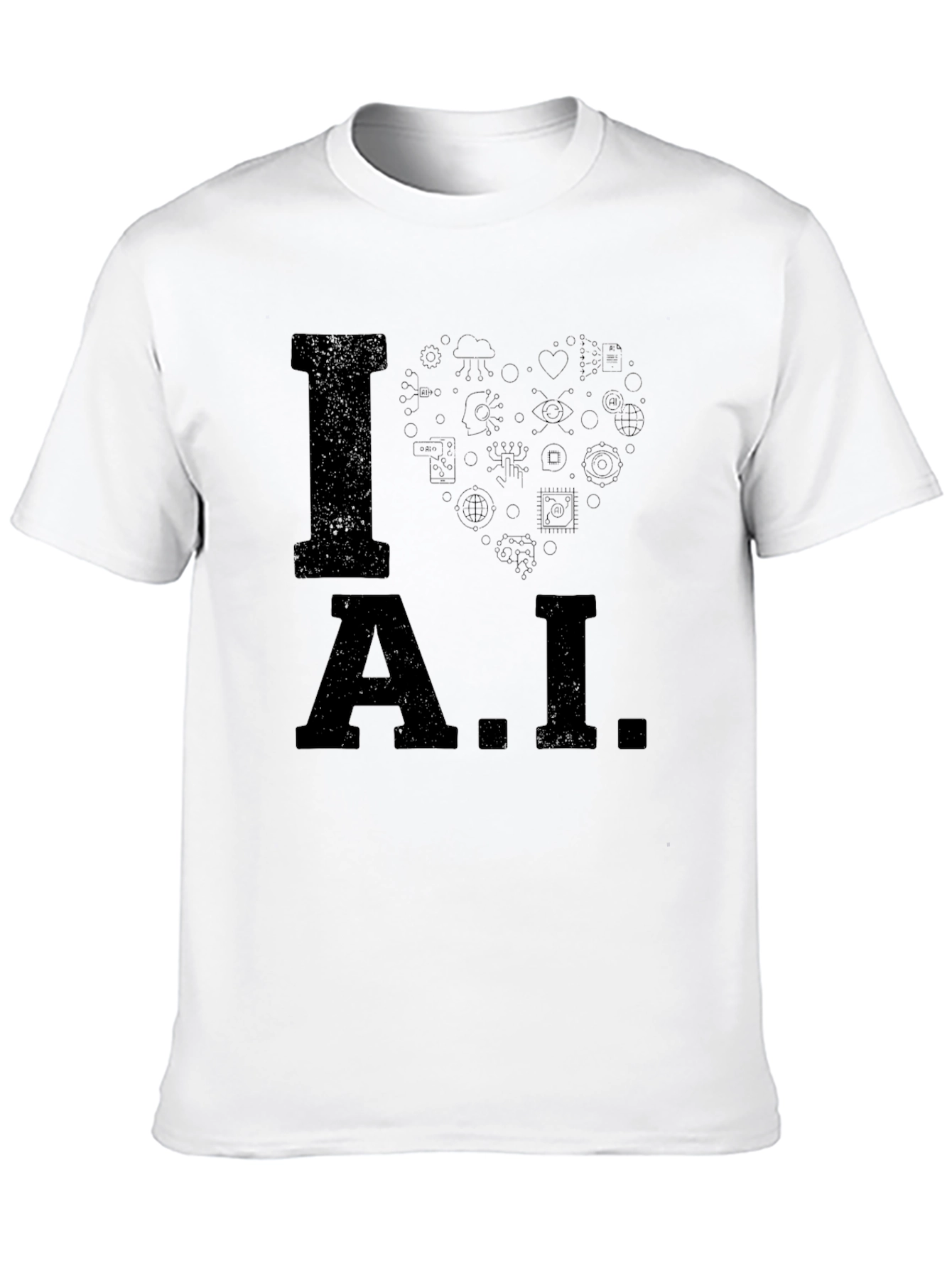 I Love A.I. Black Graphic T-Shirt