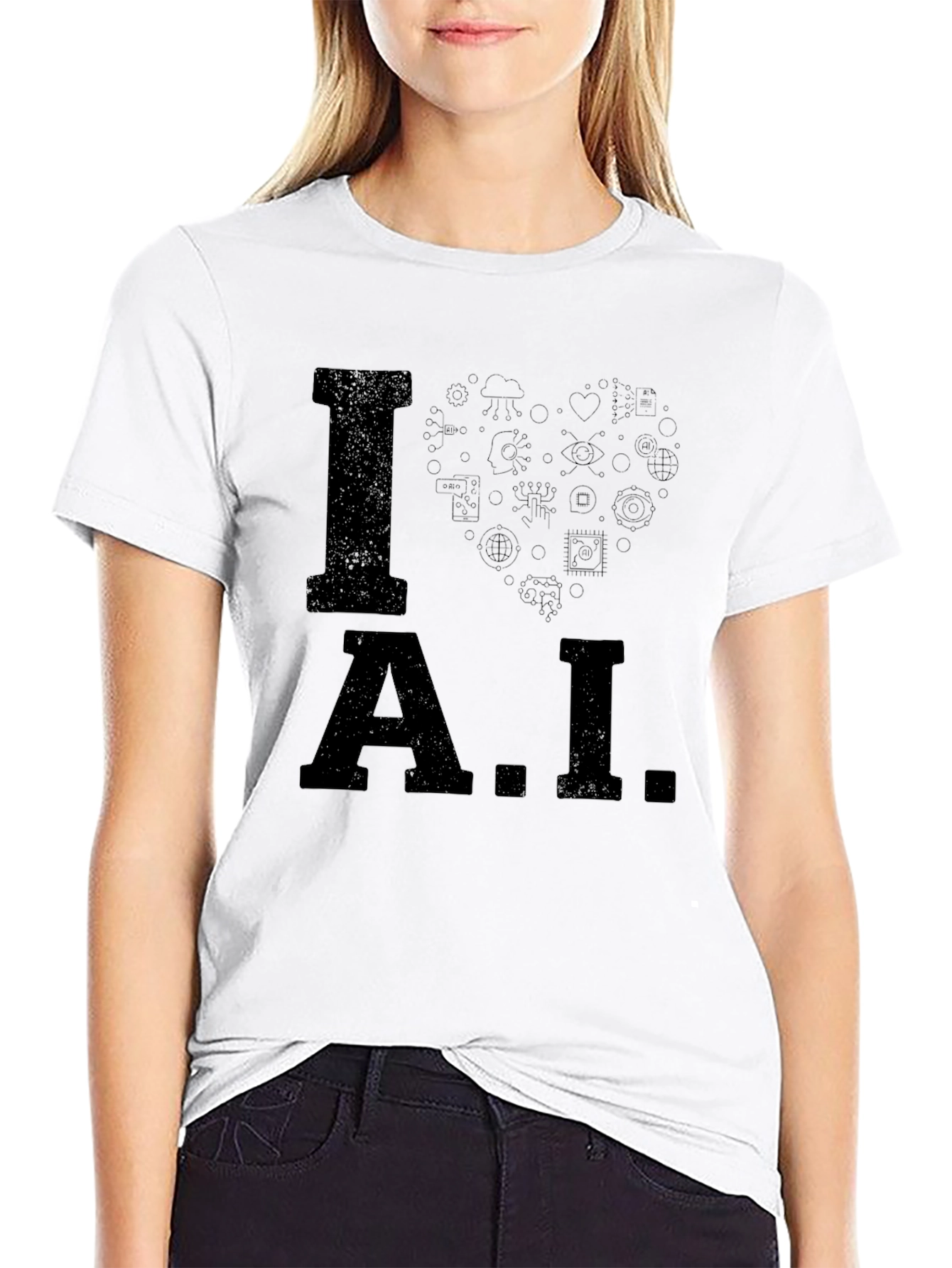 I Love A.I. Black Graphic T-Shirt