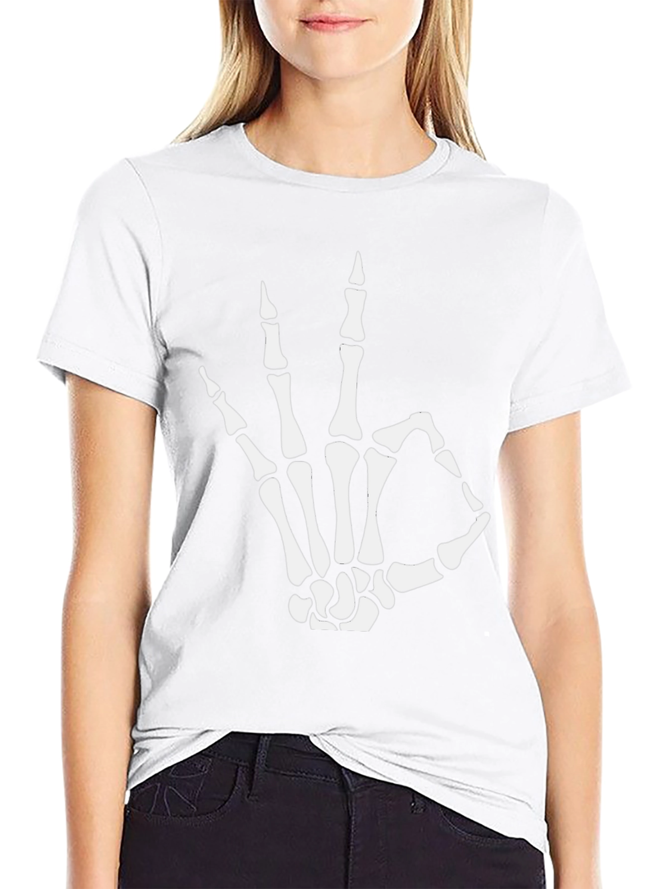Skeleton Hand OK T-Shirt - Black
