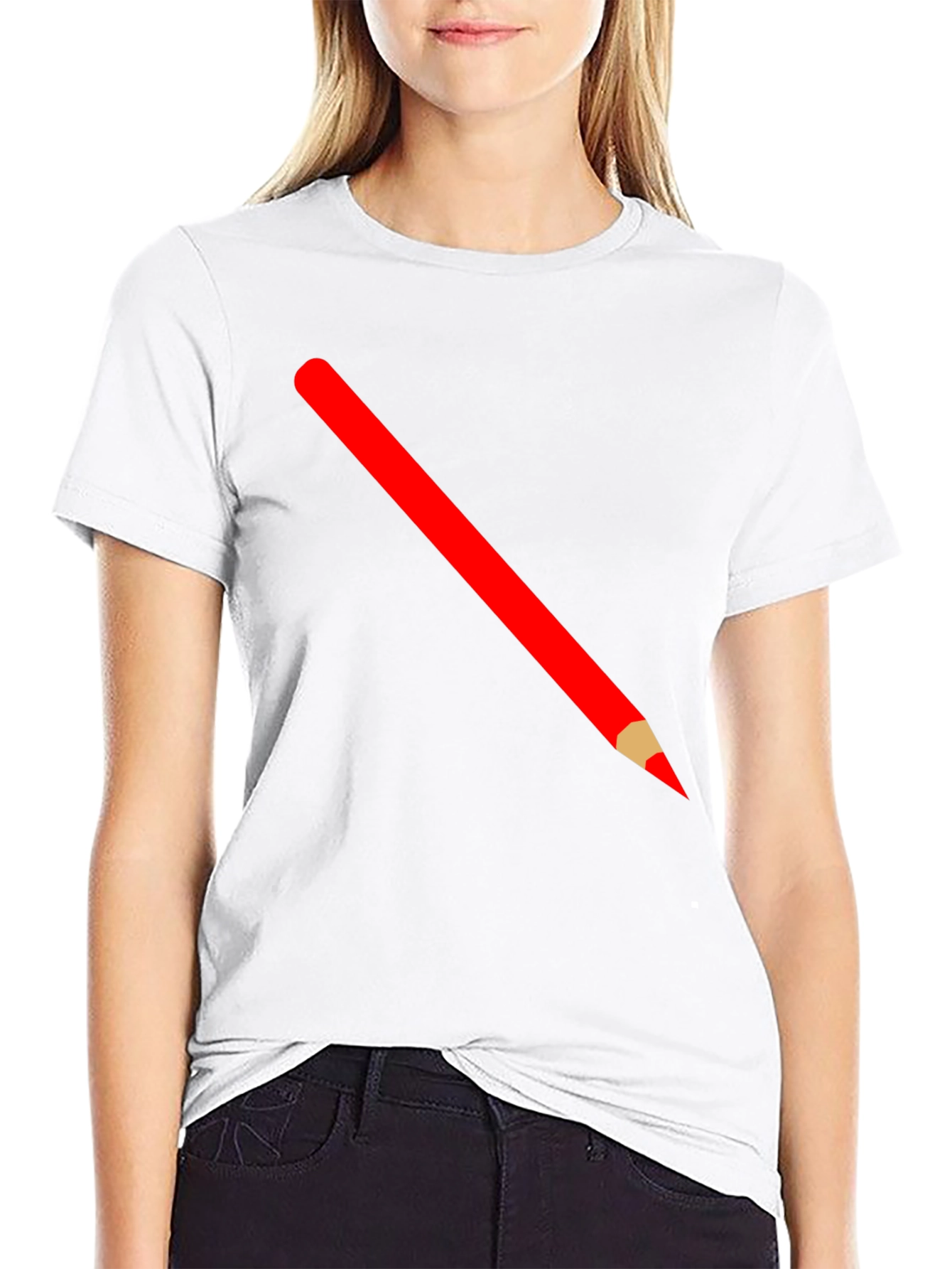 Pencil Graphic Tee - Black Cotton T-Shirt