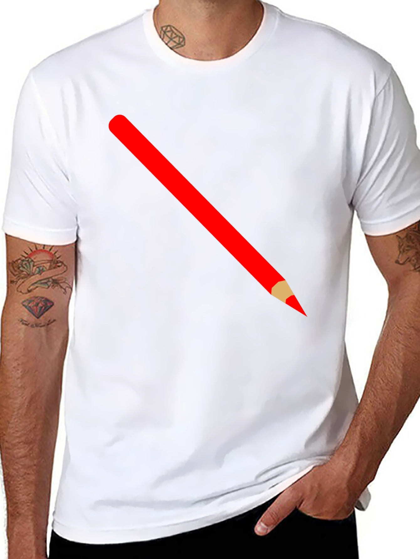 Pencil Graphic Tee - Black Cotton T-Shirt