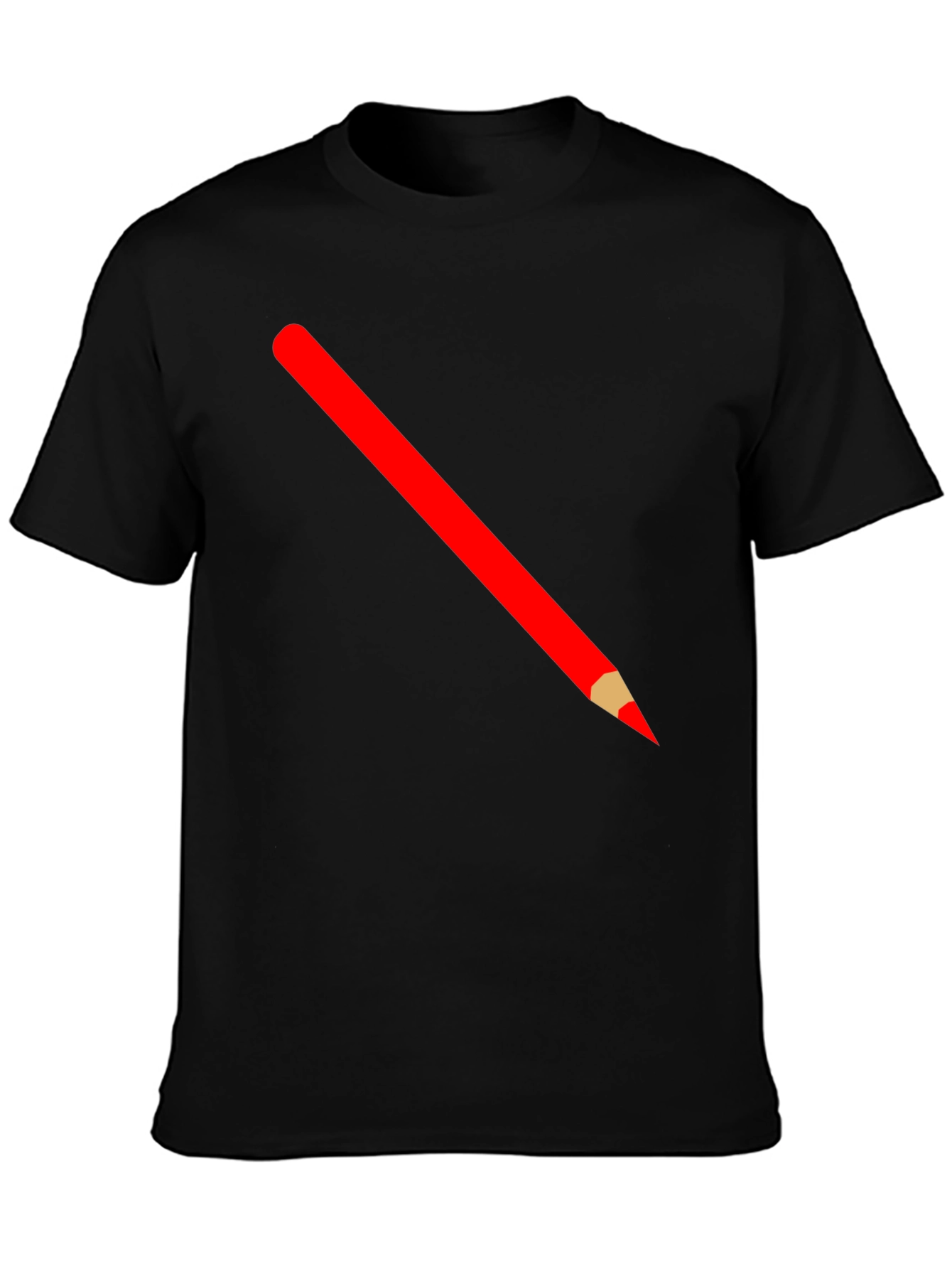 Pencil Graphic Tee - Black Cotton T-Shirt