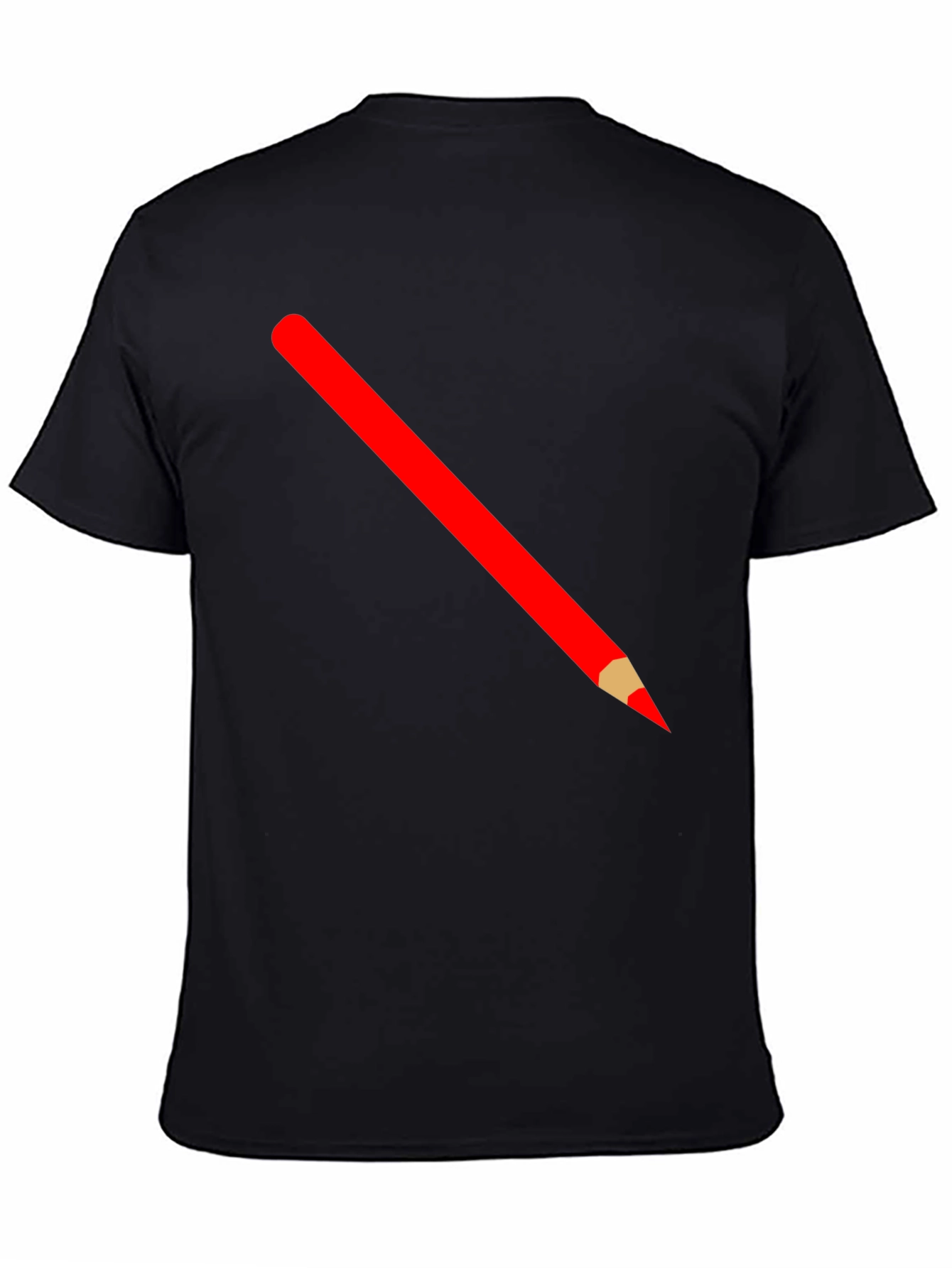 Pencil Graphic Tee - Black Cotton T-Shirt