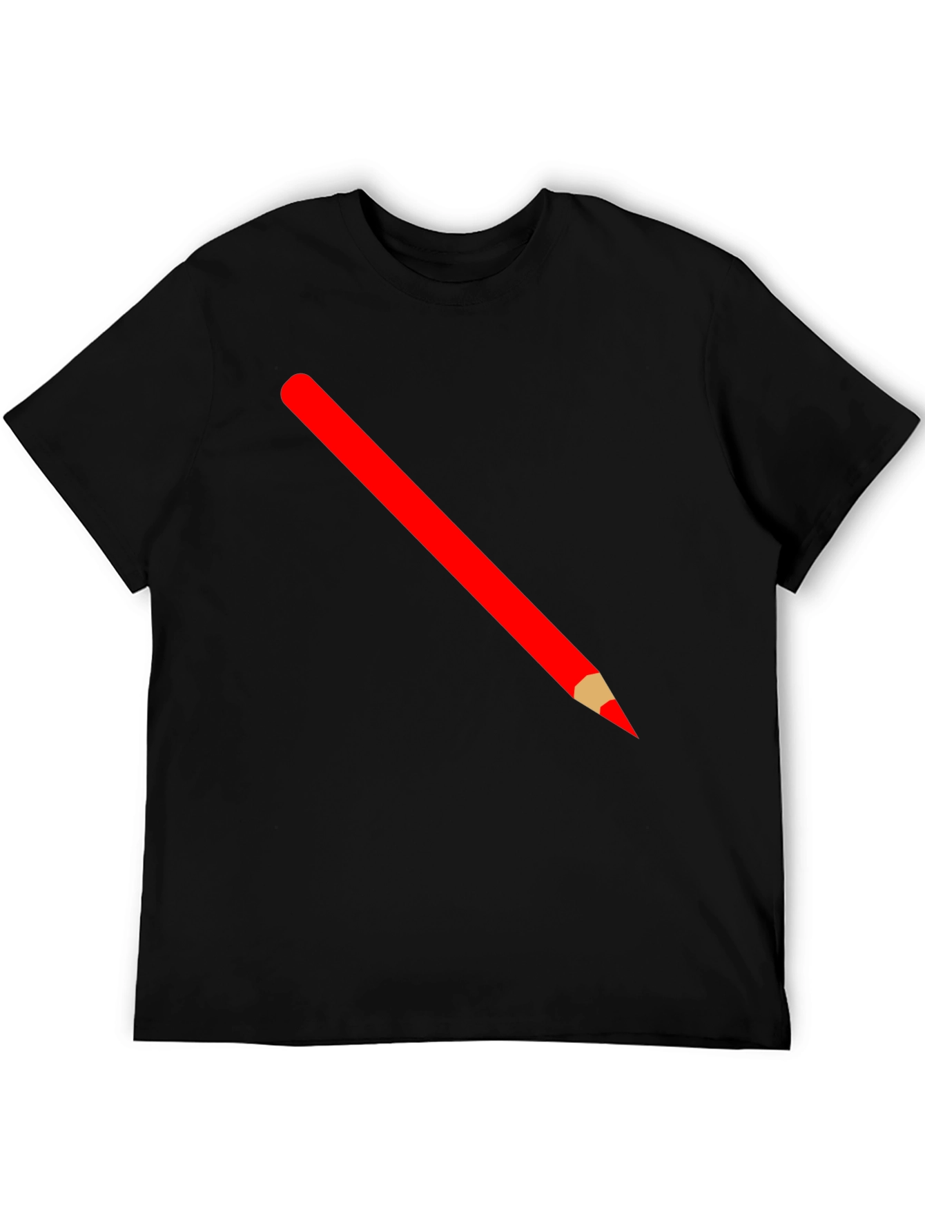 Pencil Graphic Tee - Black Cotton T-Shirt