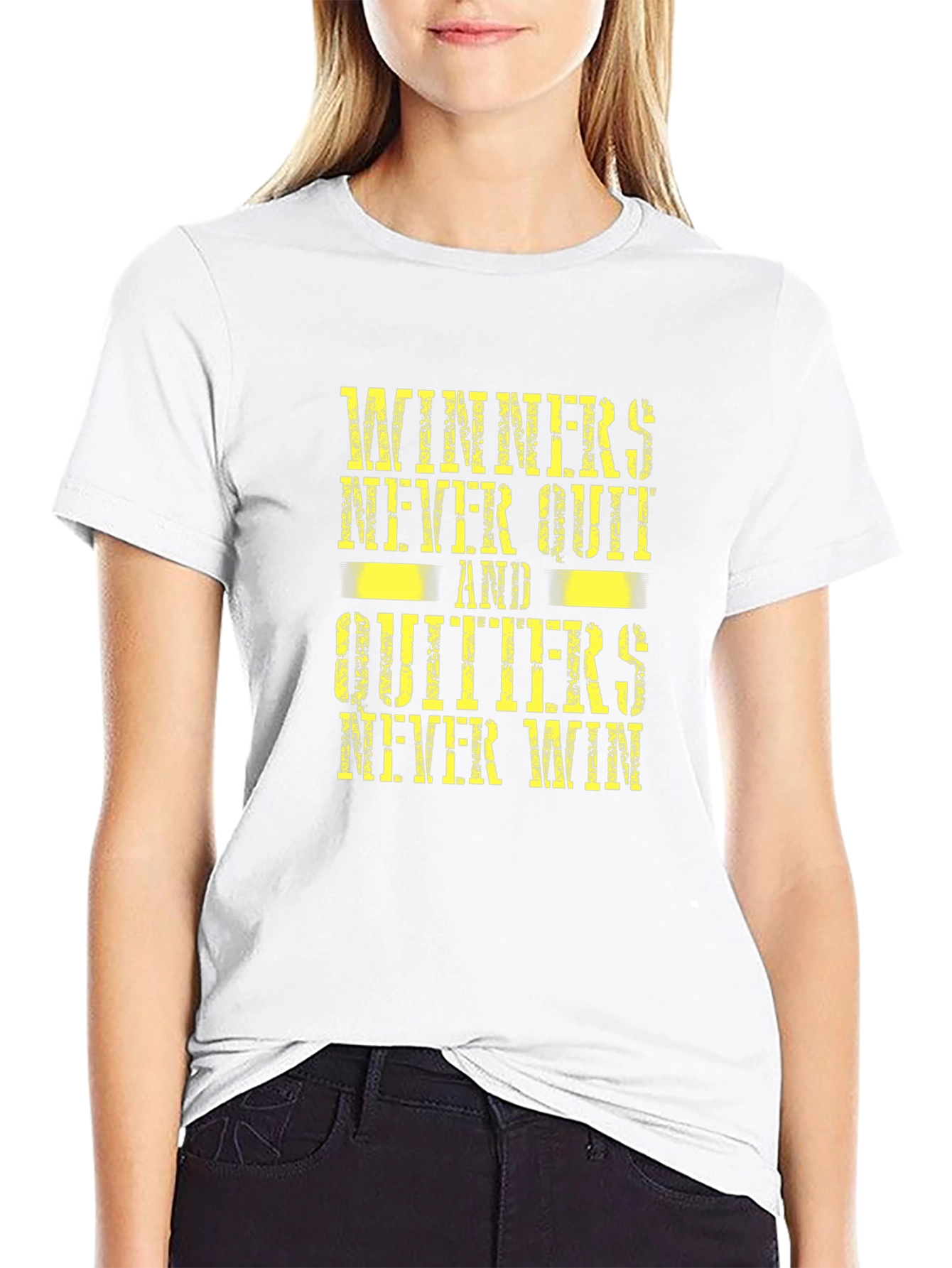 Winners Never Quit T-Shirt - Motivational Graphic Tee