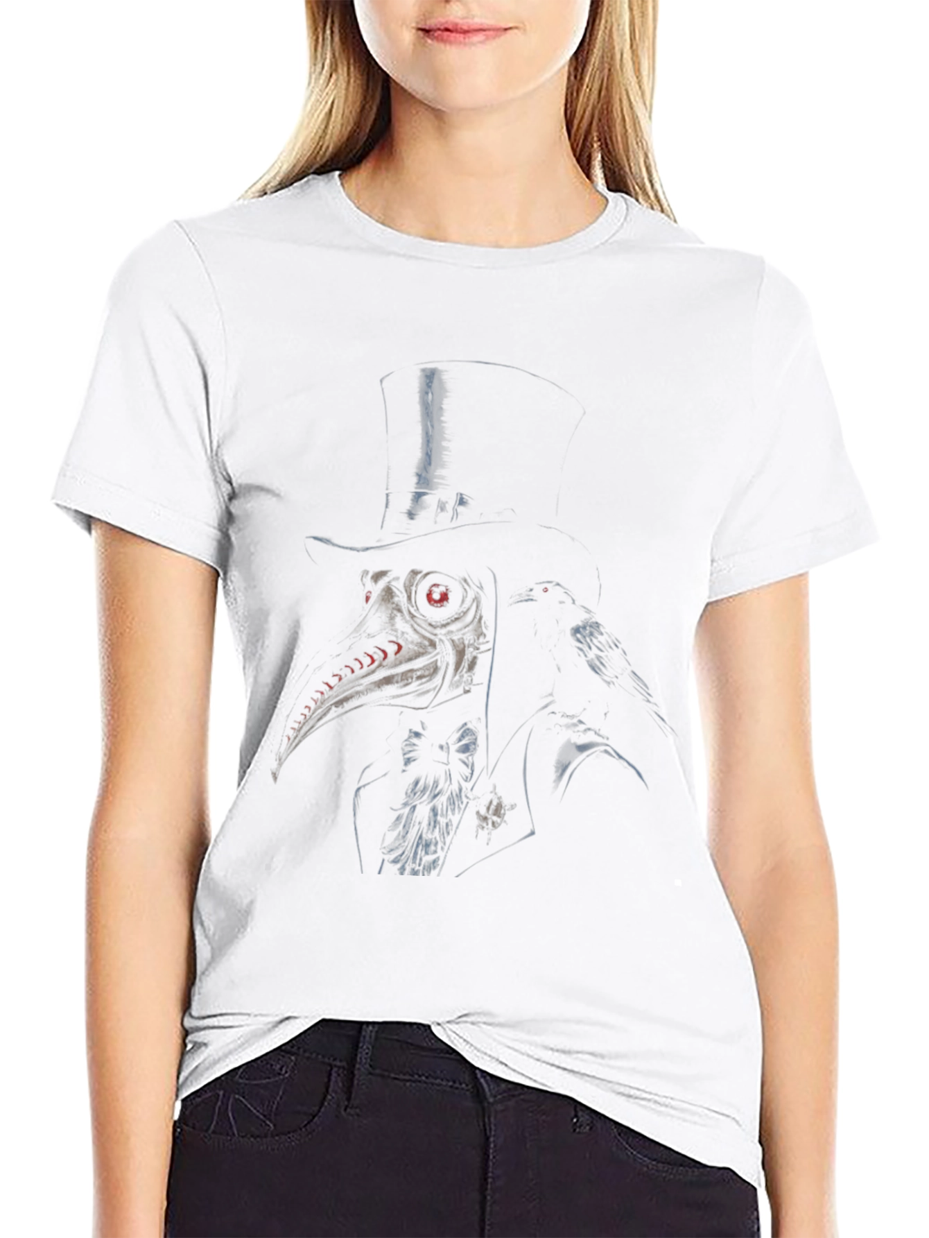 Plague Doctor Raven Graphic Black Tee