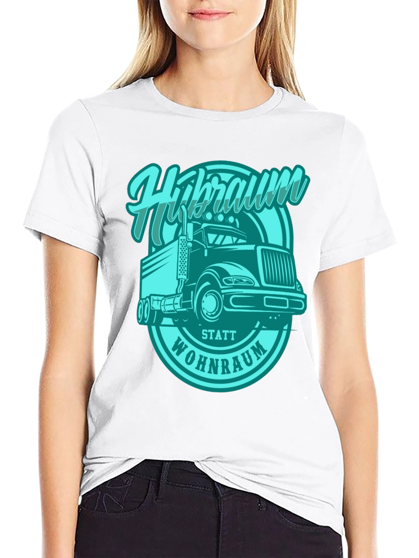 Trucker T-Shirt - Hibraum Statt Wohnraum - Black