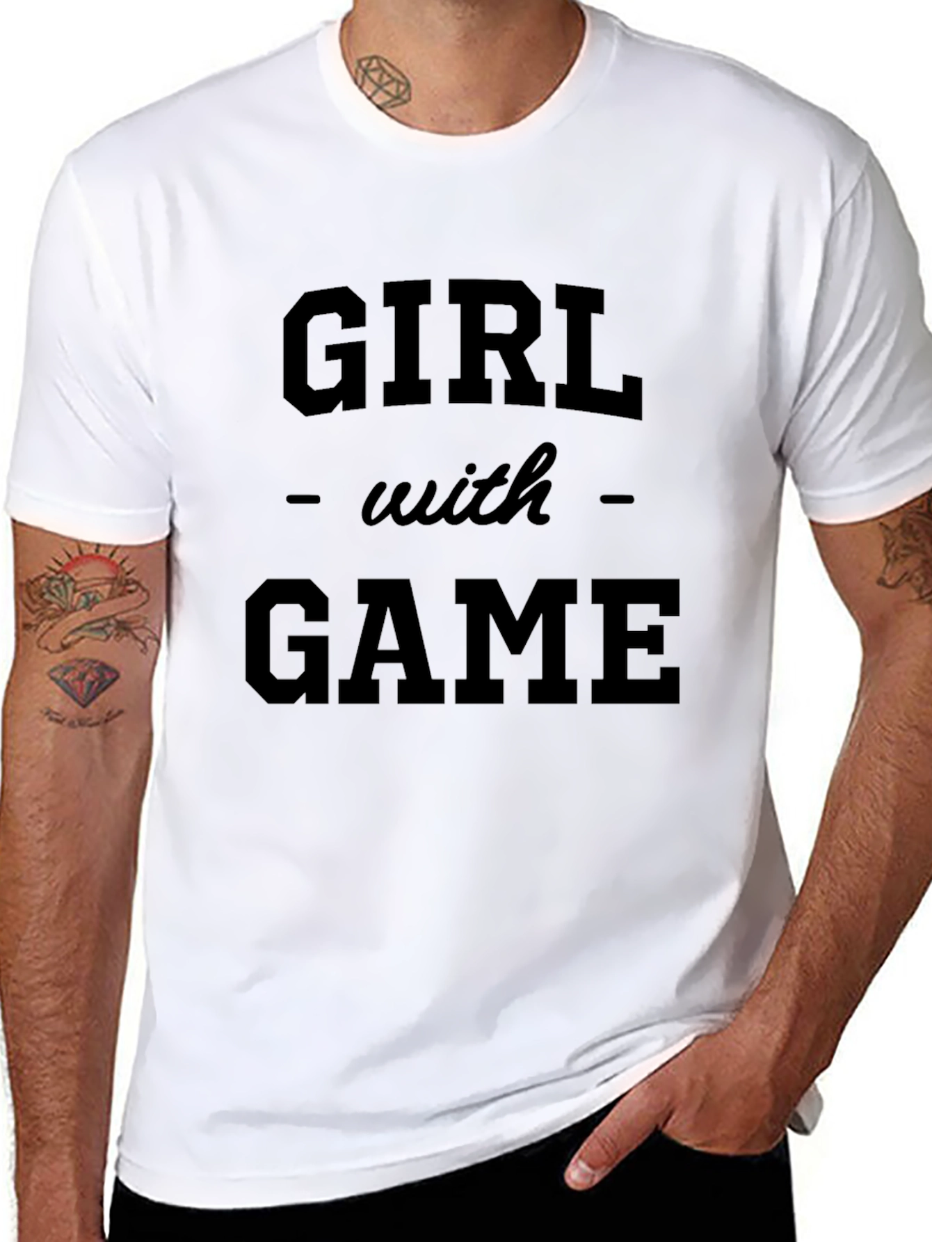 Girl with Game Graphic Tee - Stylish Comfort