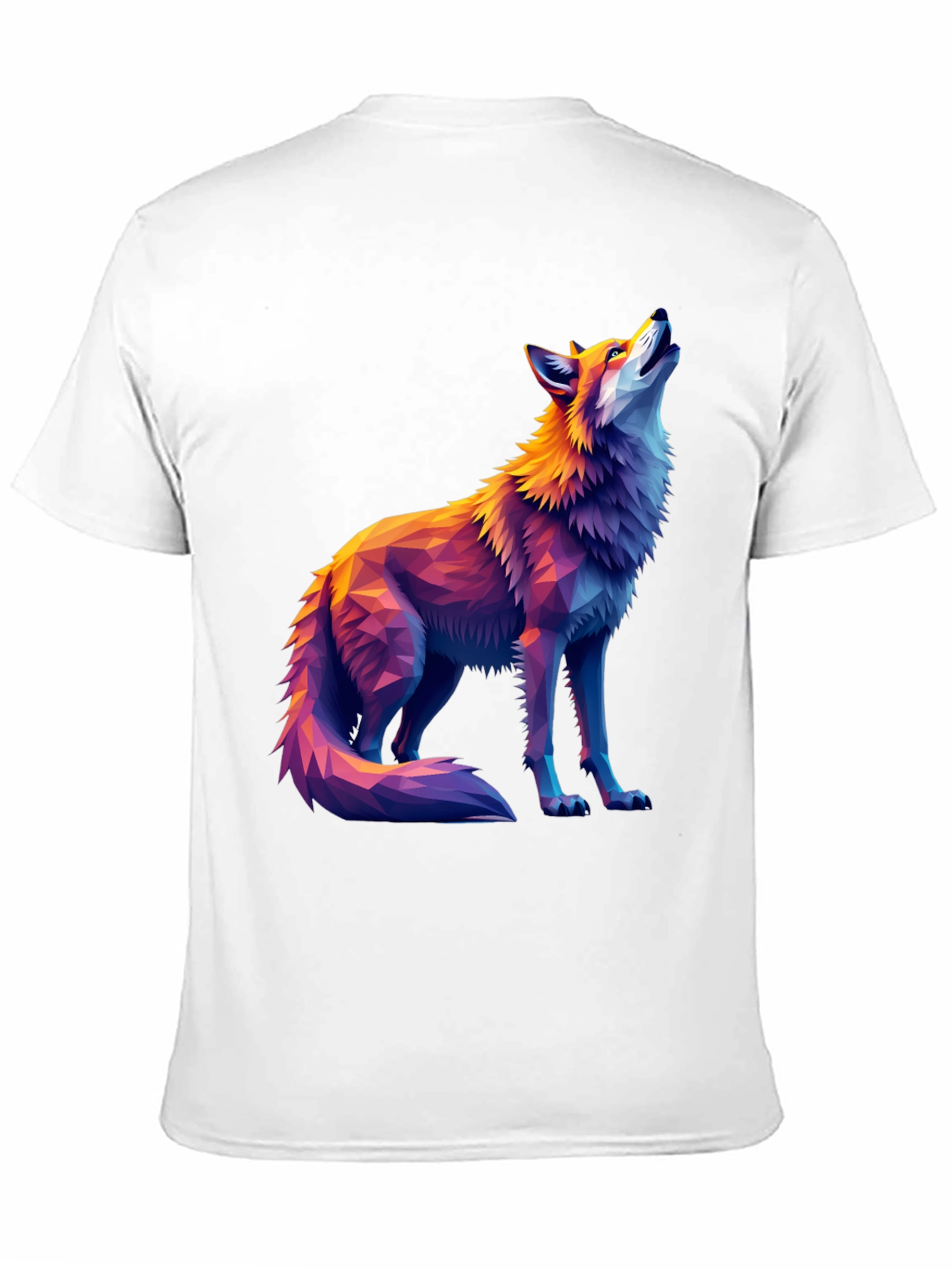 Geometric Wolf Graphic Tee - Artistic Black T-Shirt