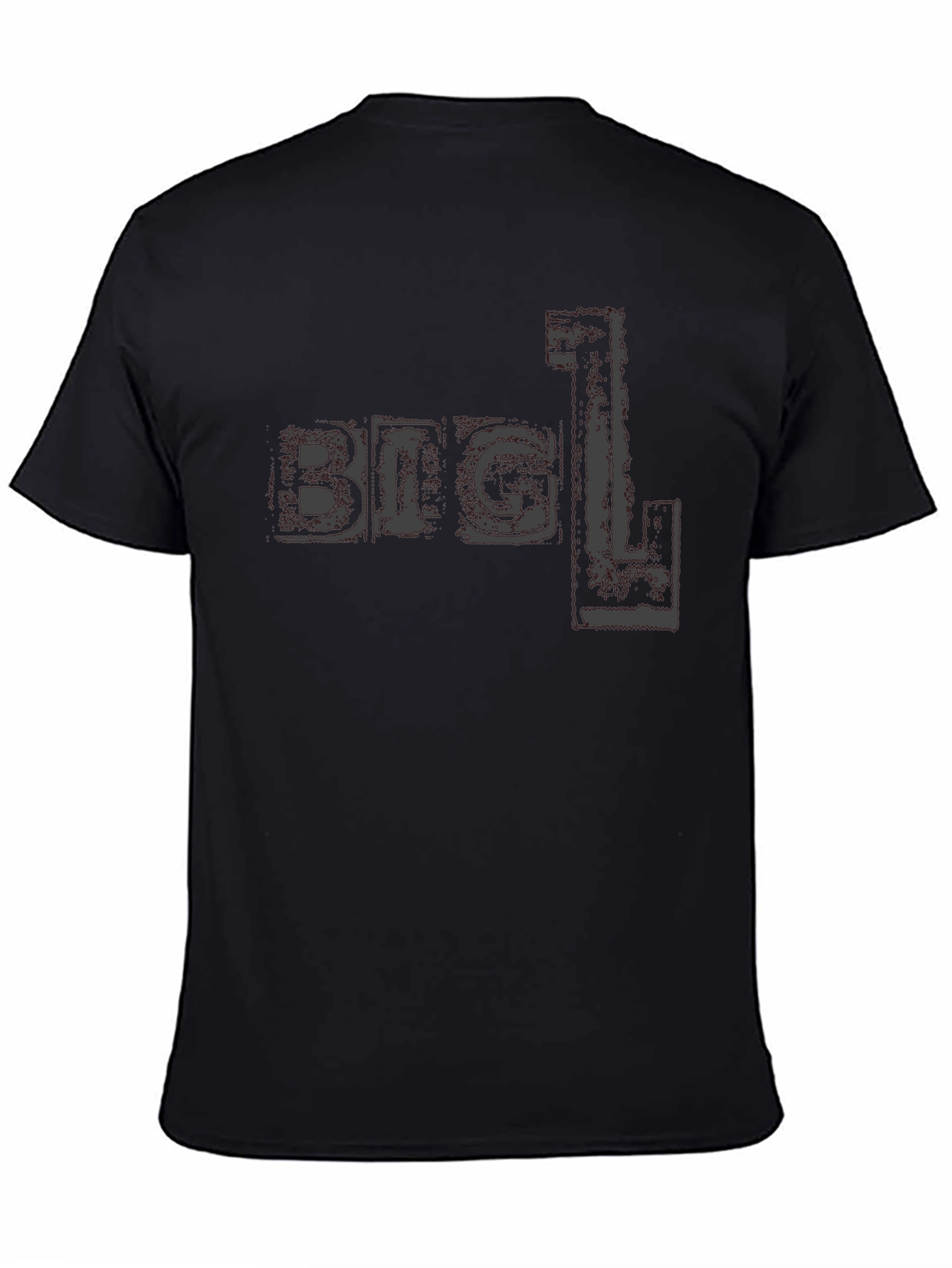 Big L T-Shirt - Distressed Print Black Tee