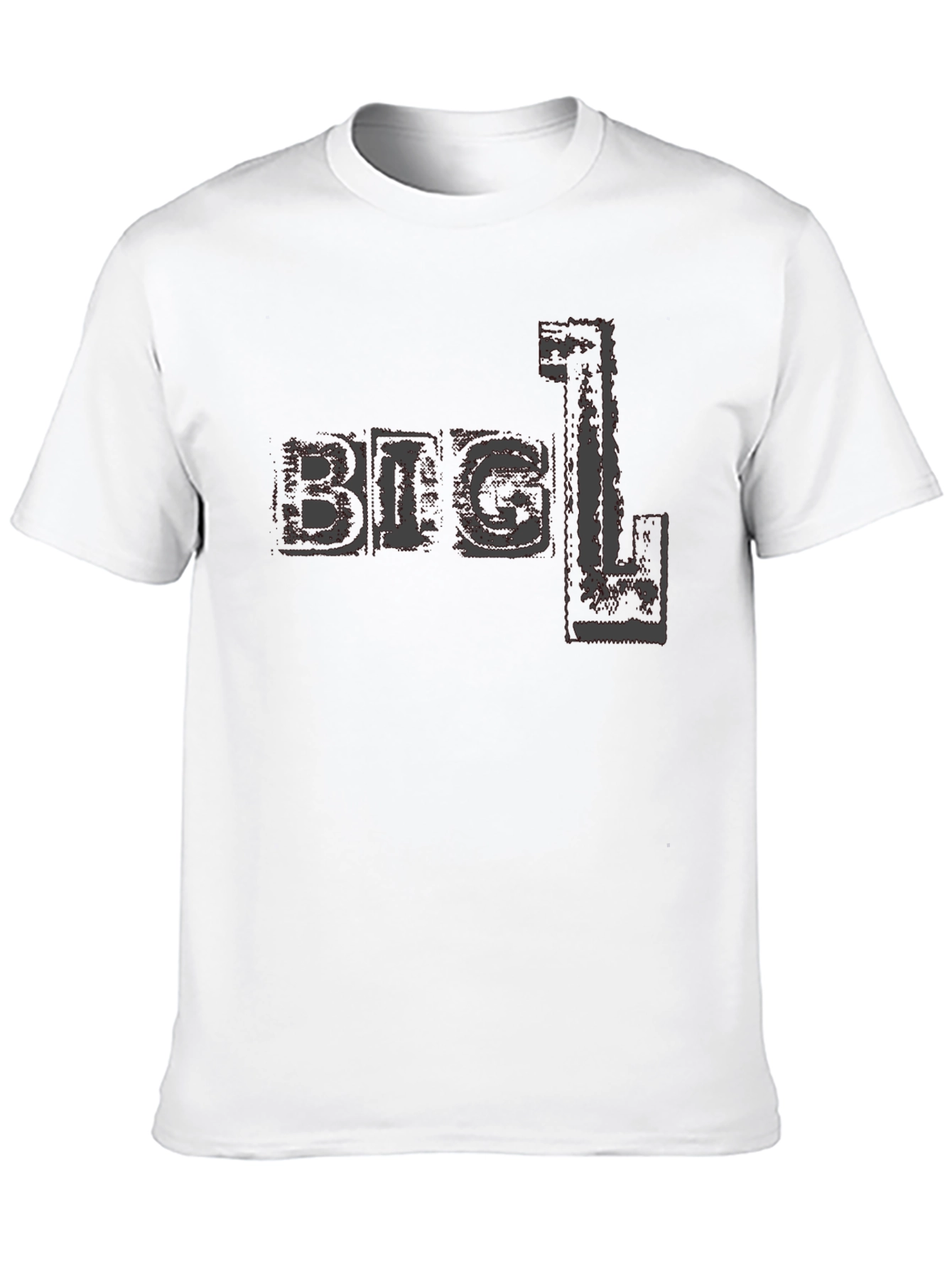 Big L T-Shirt - Distressed Print Black Tee