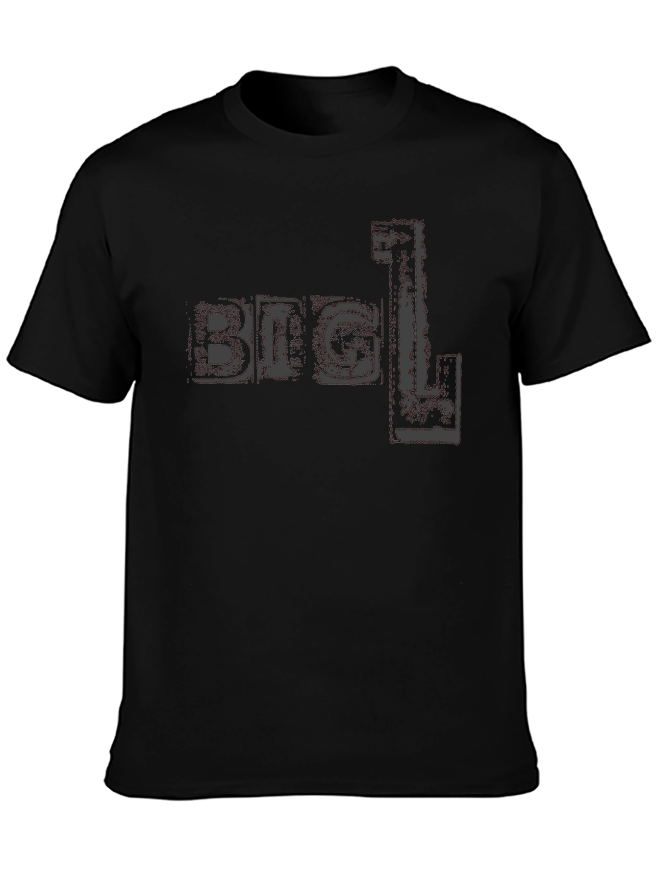 Big L T-Shirt - Distressed Print Black Tee