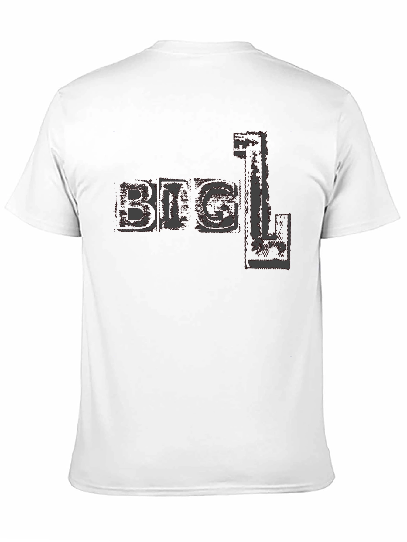 Big L T-Shirt - Distressed Print Black Tee