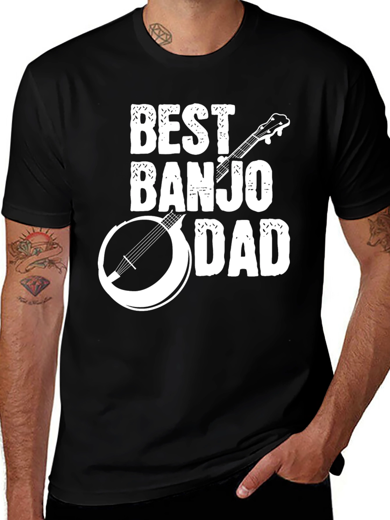 Best Banjo Dad T-Shirt - Musical Fathers Day Gift