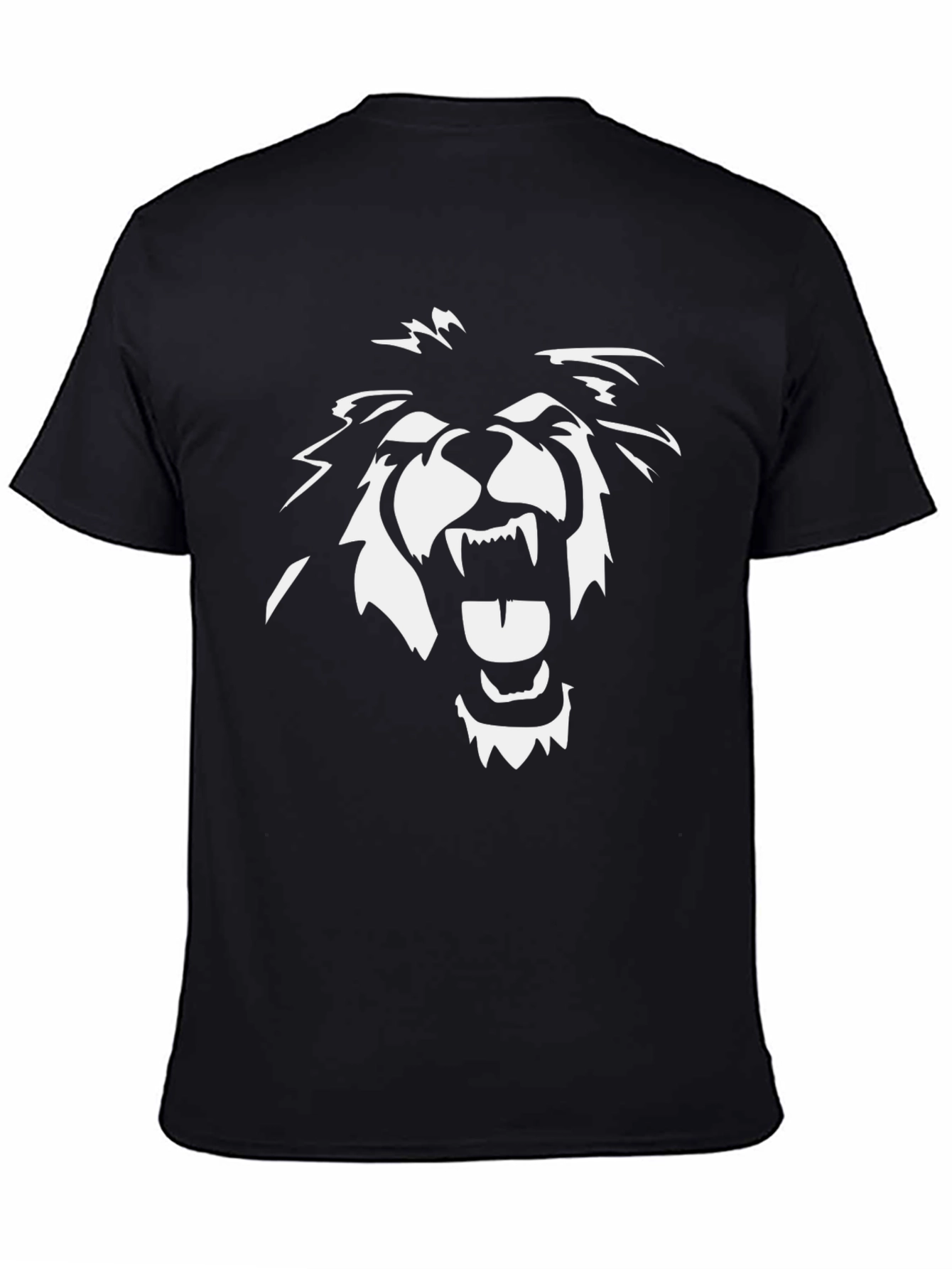 Black Graphic Tee - Roaring Lion Design