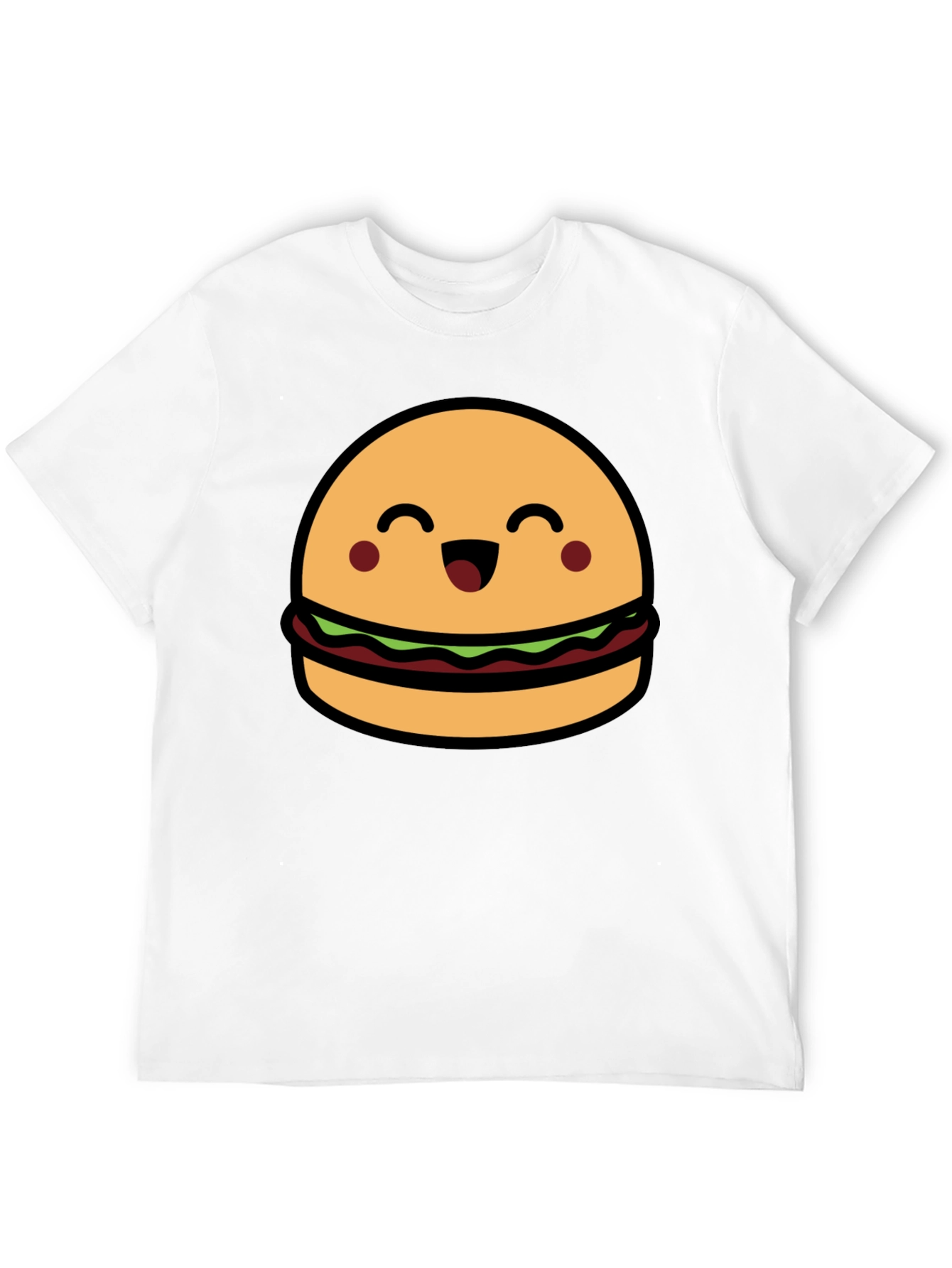 Cute Burger Graphic Tee - Black