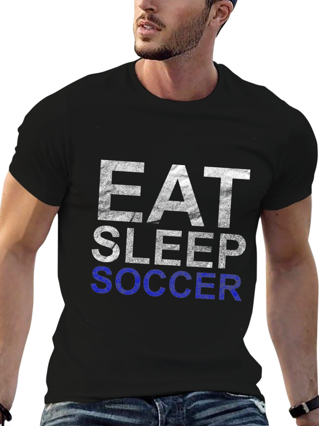 Eat Sleep Soccer Black T-Shirt