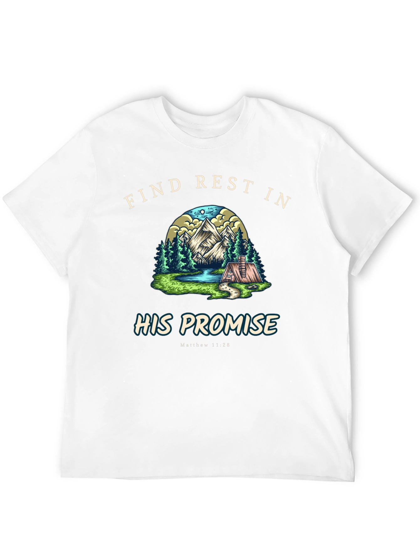 Find Rest in His Promise Black T-Shirt