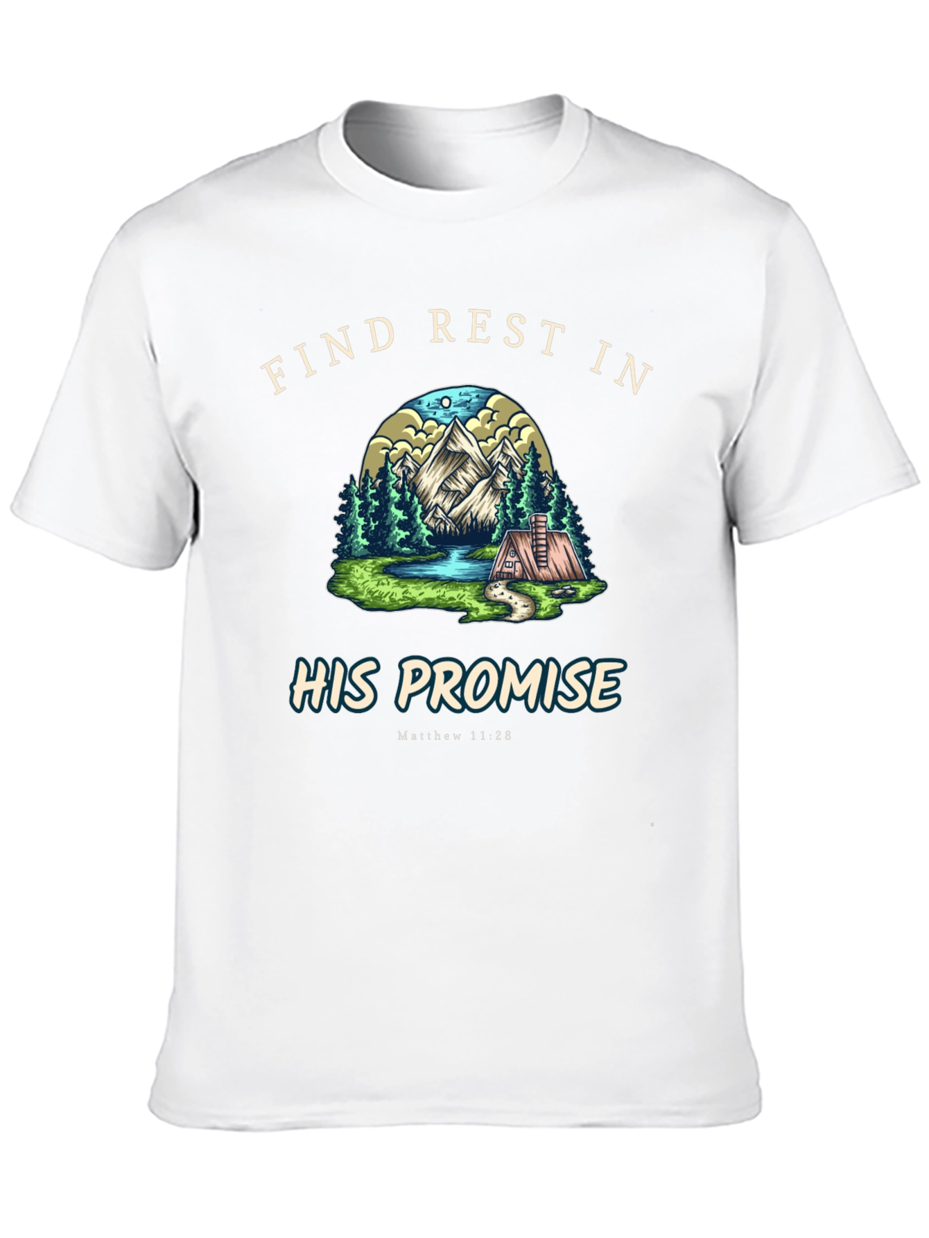Find Rest in His Promise Black T-Shirt