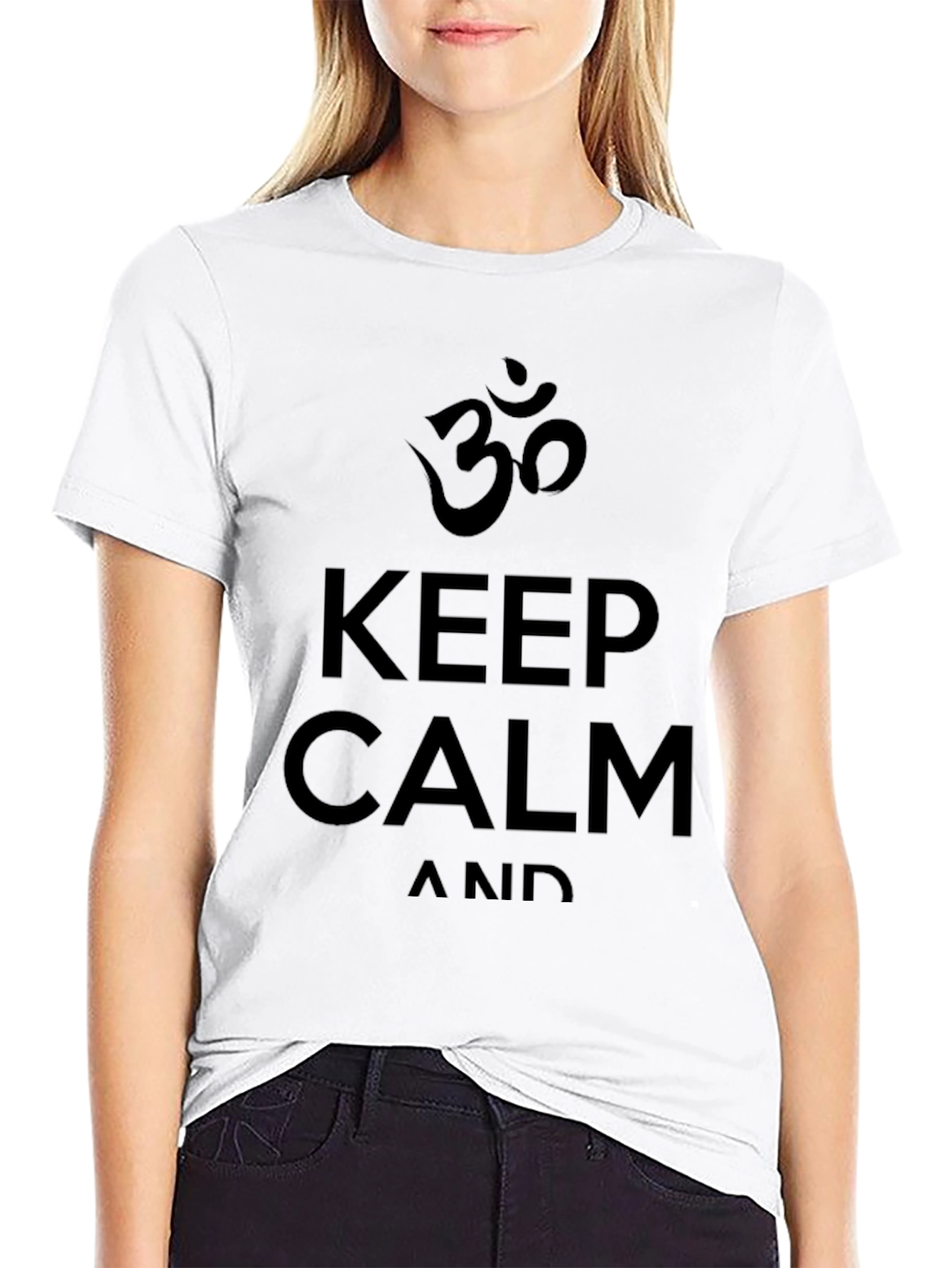 Keep Calm Om Symbol Black T-Shirt