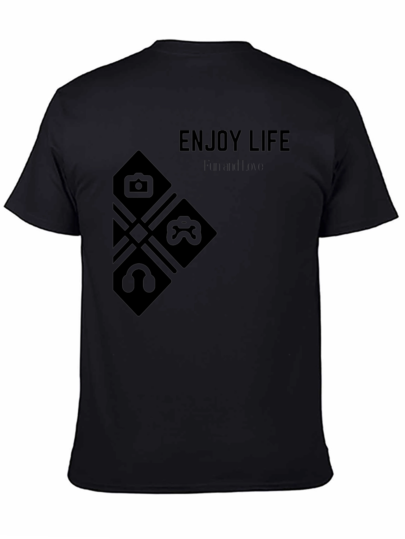Enjoy Life Black T-Shirt with Modern Design