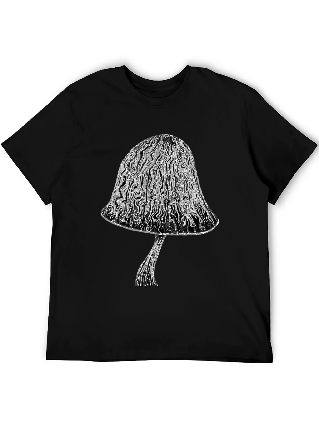 Mushroom Graphic Tee - Unique Black T-Shirt