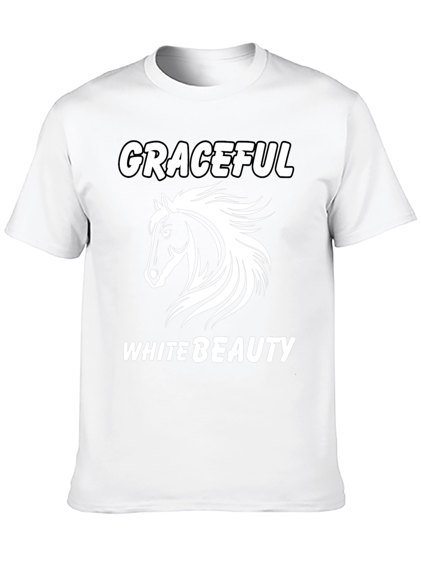 Graceful White Beauty Horse Graphic T-Shirt