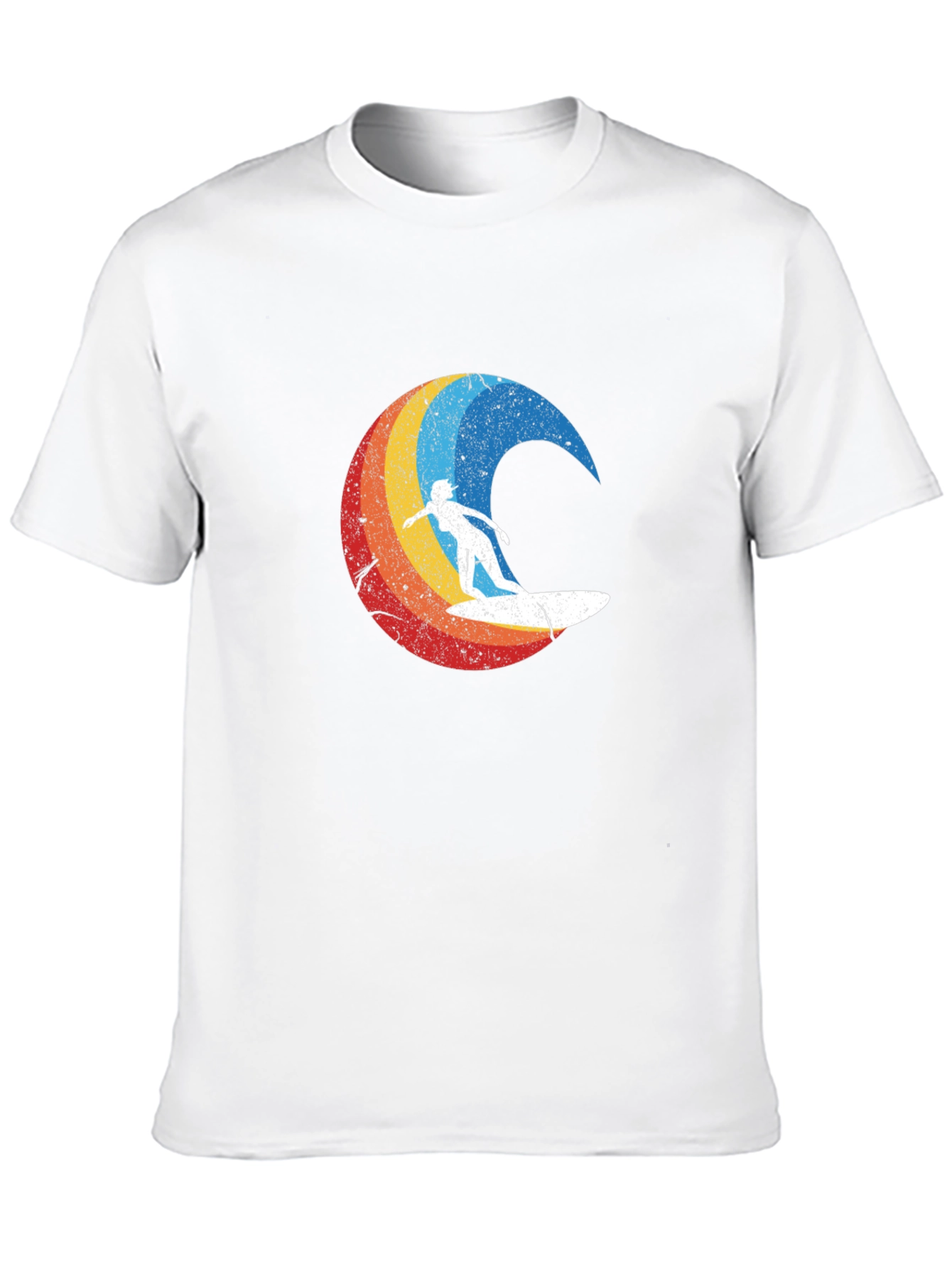Retro Surfer Graphic Tee - Black Cotton Blend