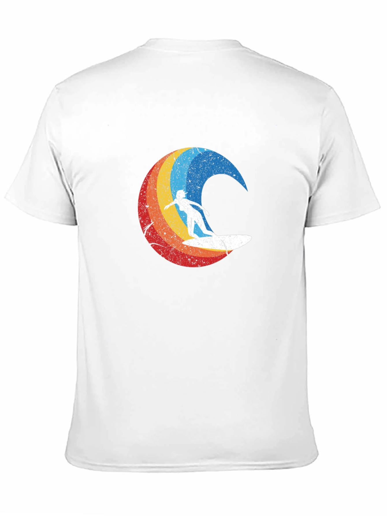 Retro Surfer Graphic Tee - Black Cotton Blend