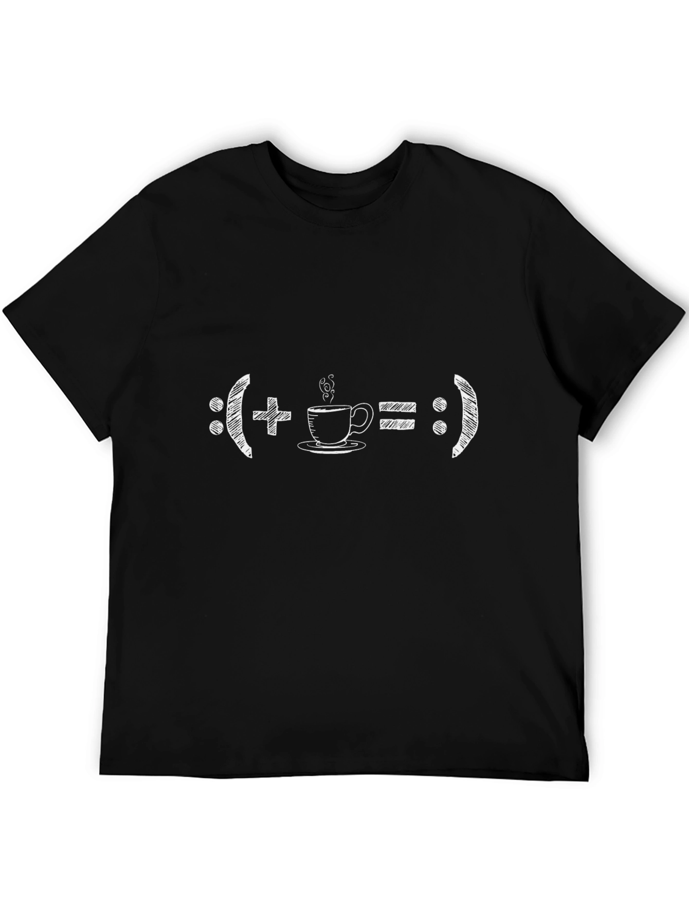 Coffee = Happy Face Black Graphic T-Shirt