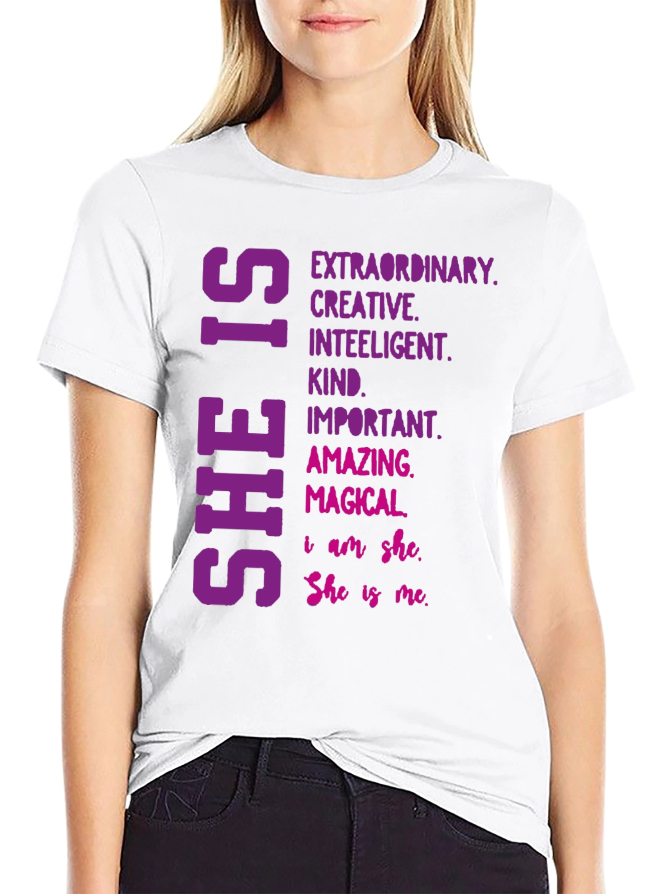 Empowering She Is T-Shirt - Inspirational Womens Tee