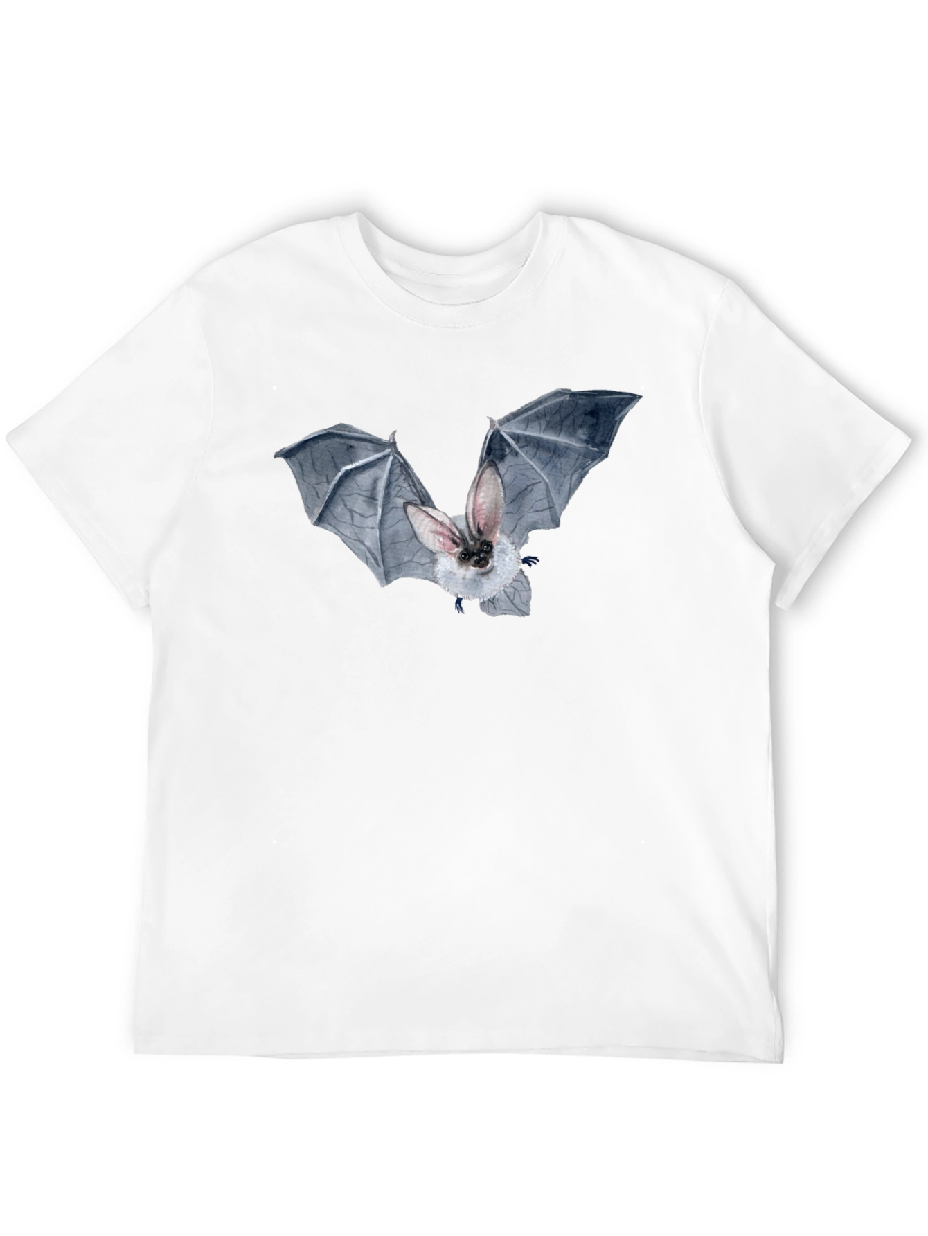 Bat Graphic Tee - Black Cotton T-Shirt