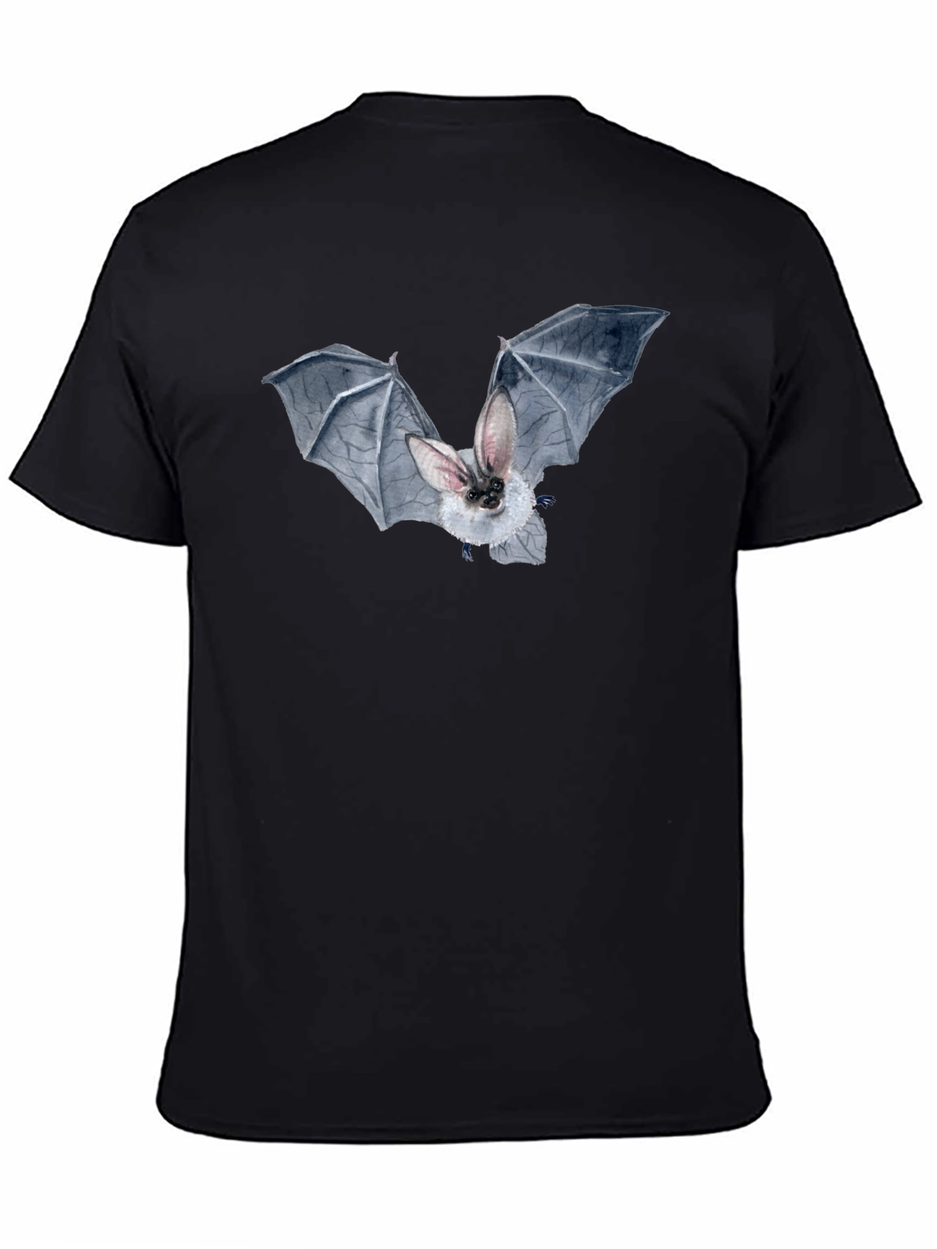 Bat Graphic Tee - Black Cotton T-Shirt