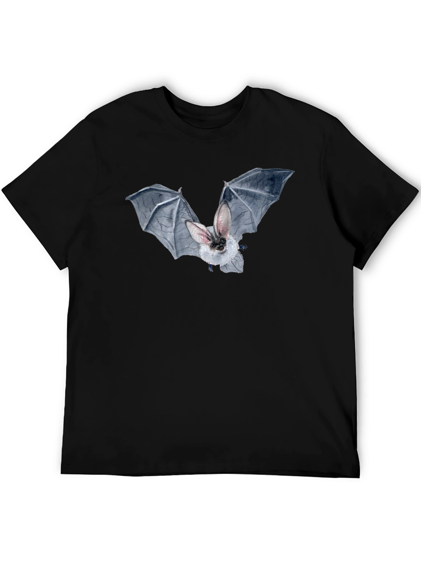 Bat Graphic Tee - Black Cotton T-Shirt