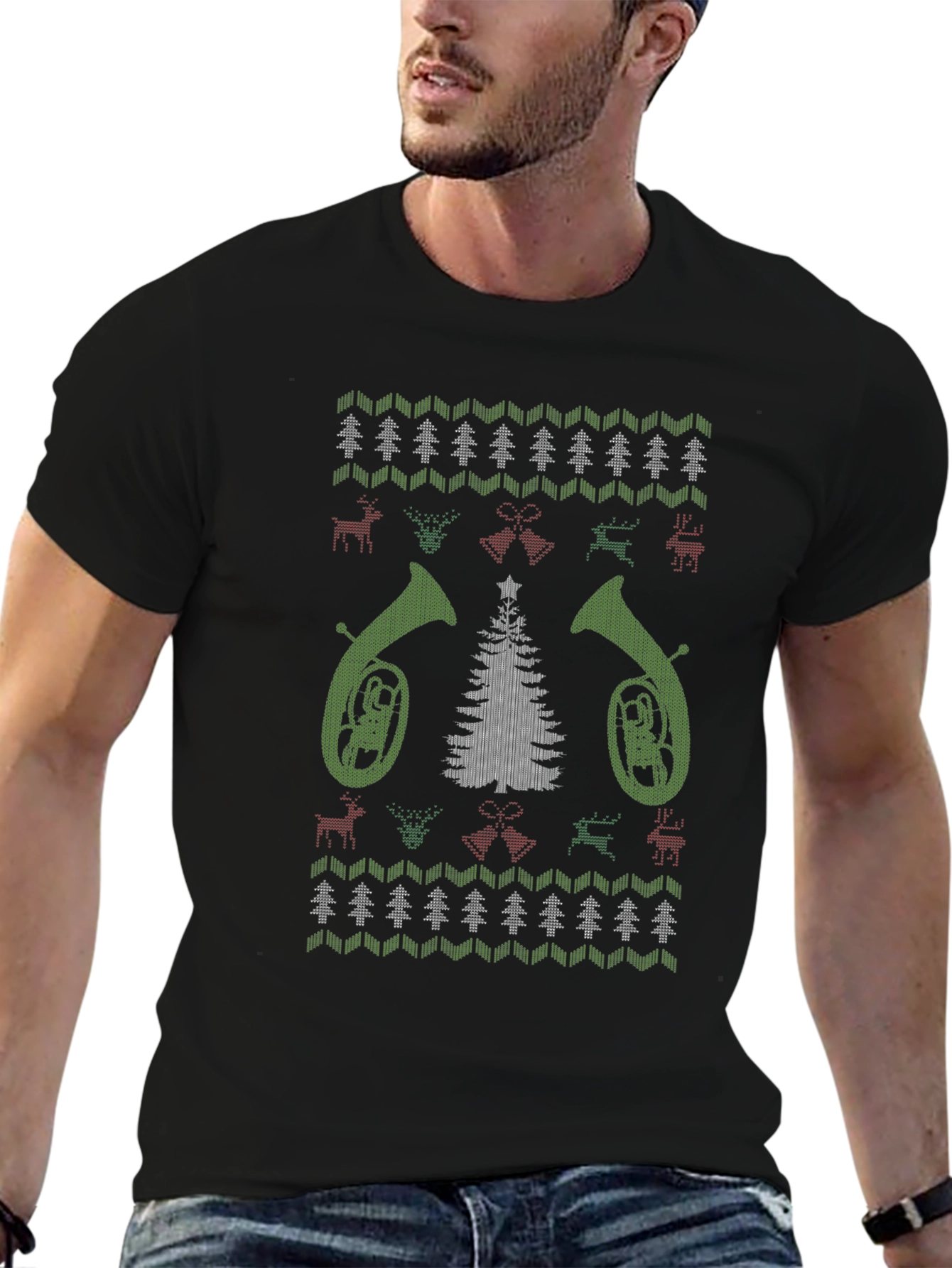 Ugly Christmas Tuba Sweater T-Shirt