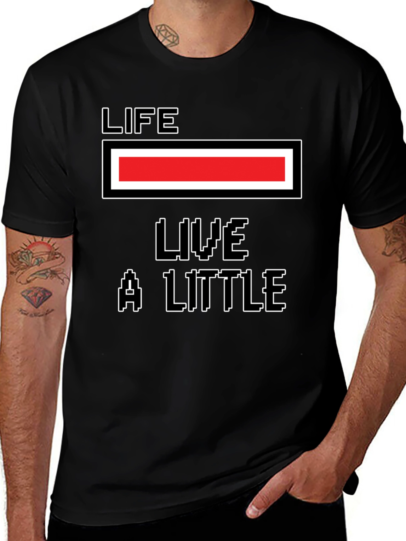 Life Meter T-Shirt: Live A Little Graphic Tee