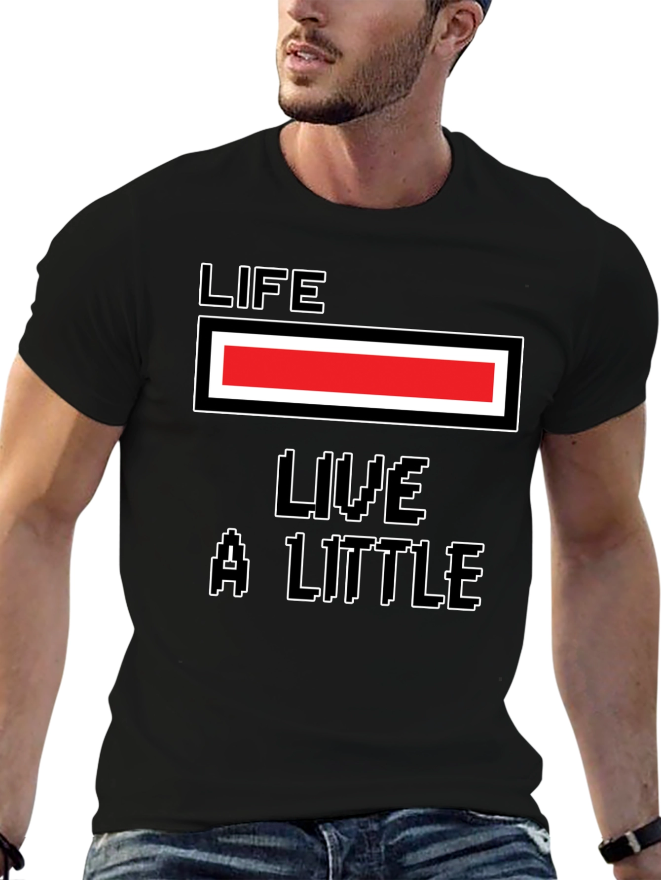 Life Meter T-Shirt: Live A Little Graphic Tee