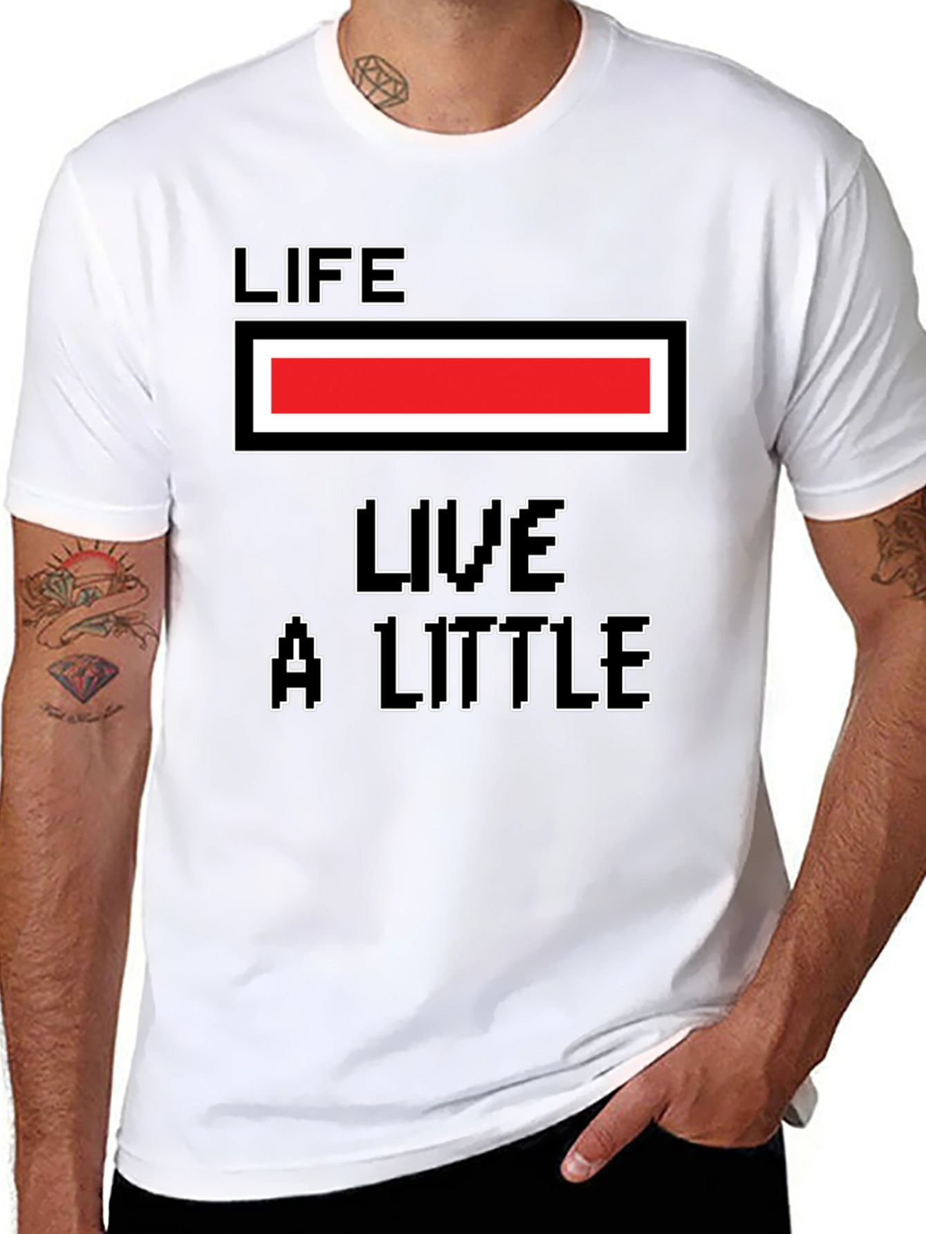 Life Meter T-Shirt: Live A Little Graphic Tee