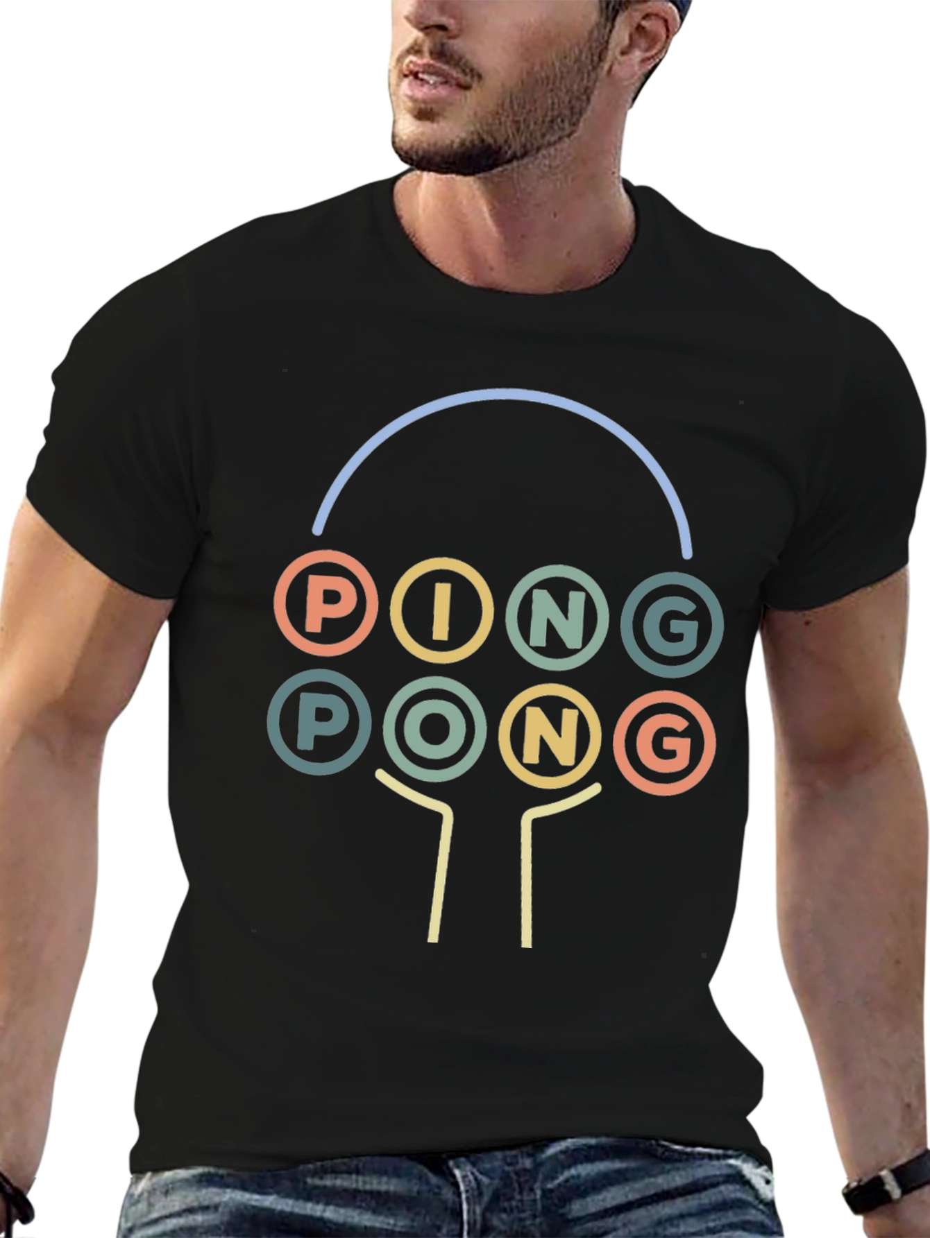 Retro Ping Pong Graphic Tee - Unique Sportswear