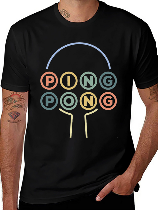 Retro Ping Pong Graphic Tee - Unique Sportswear